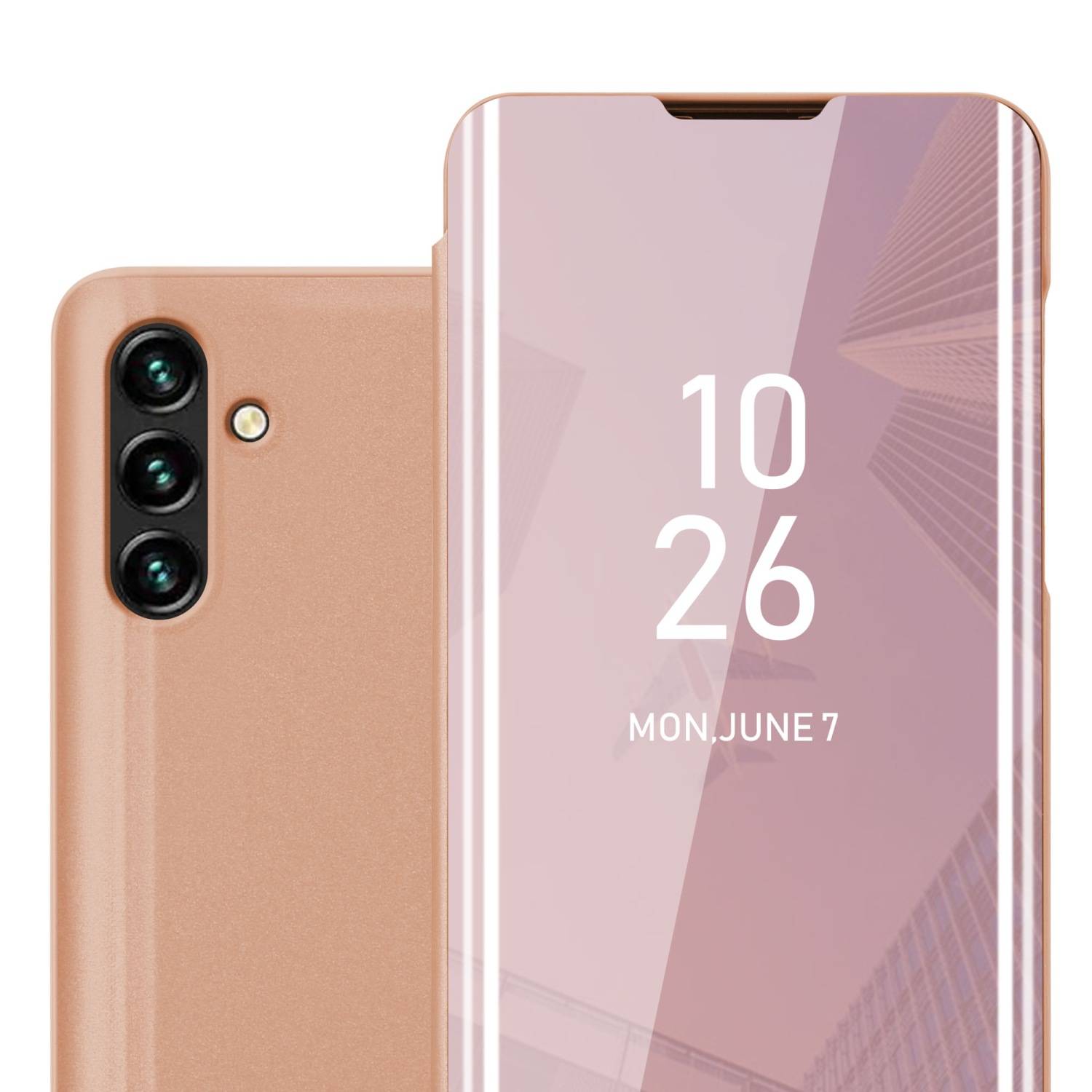 Cadorabo Handyhülle für Samsung Galaxy A13 5G in Pink Cover Backcover Schutzhülle Book Case Booklet