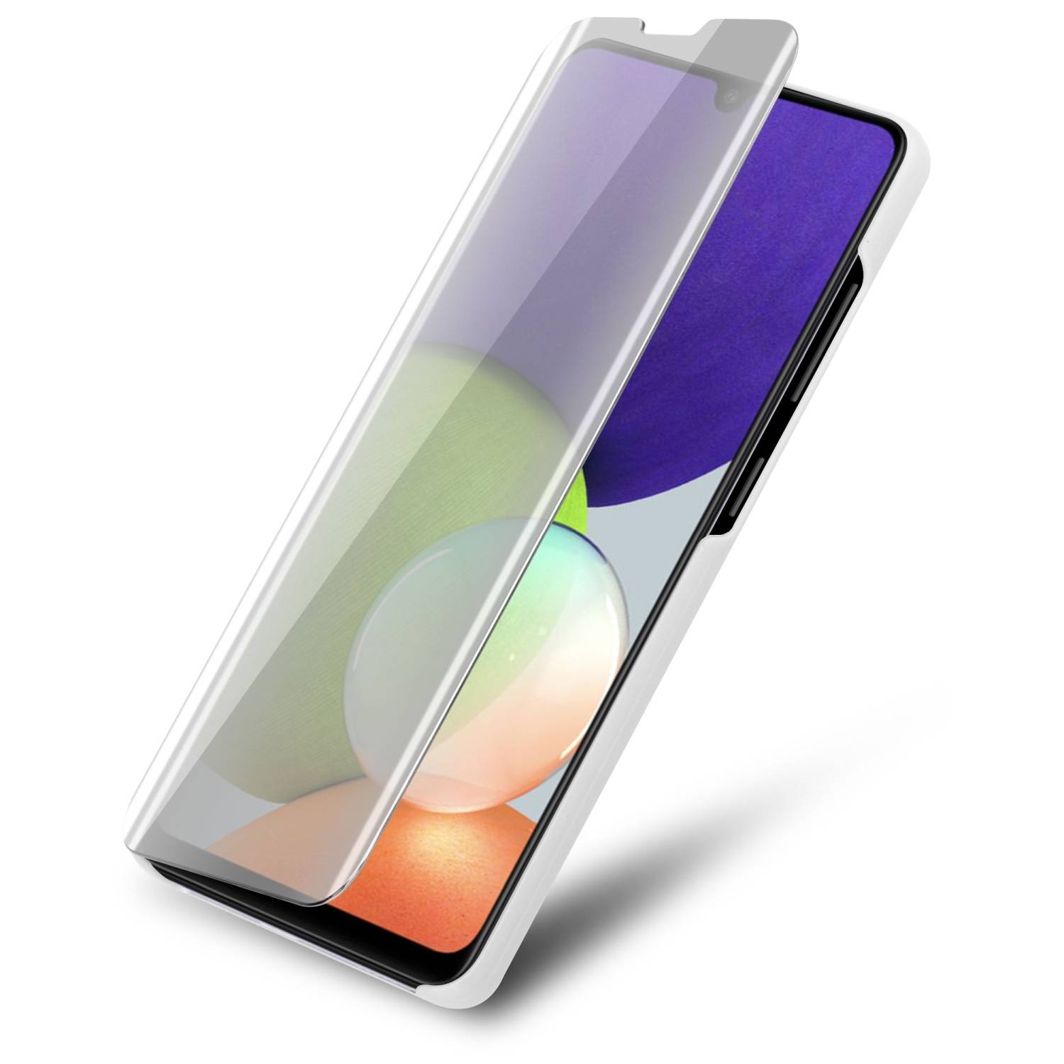 Cadorabo Handyhülle für Samsung Galaxy A22 4G / M22 / M32 4G in Silber Cover Backcover Schutzhülle Book Case Booklet