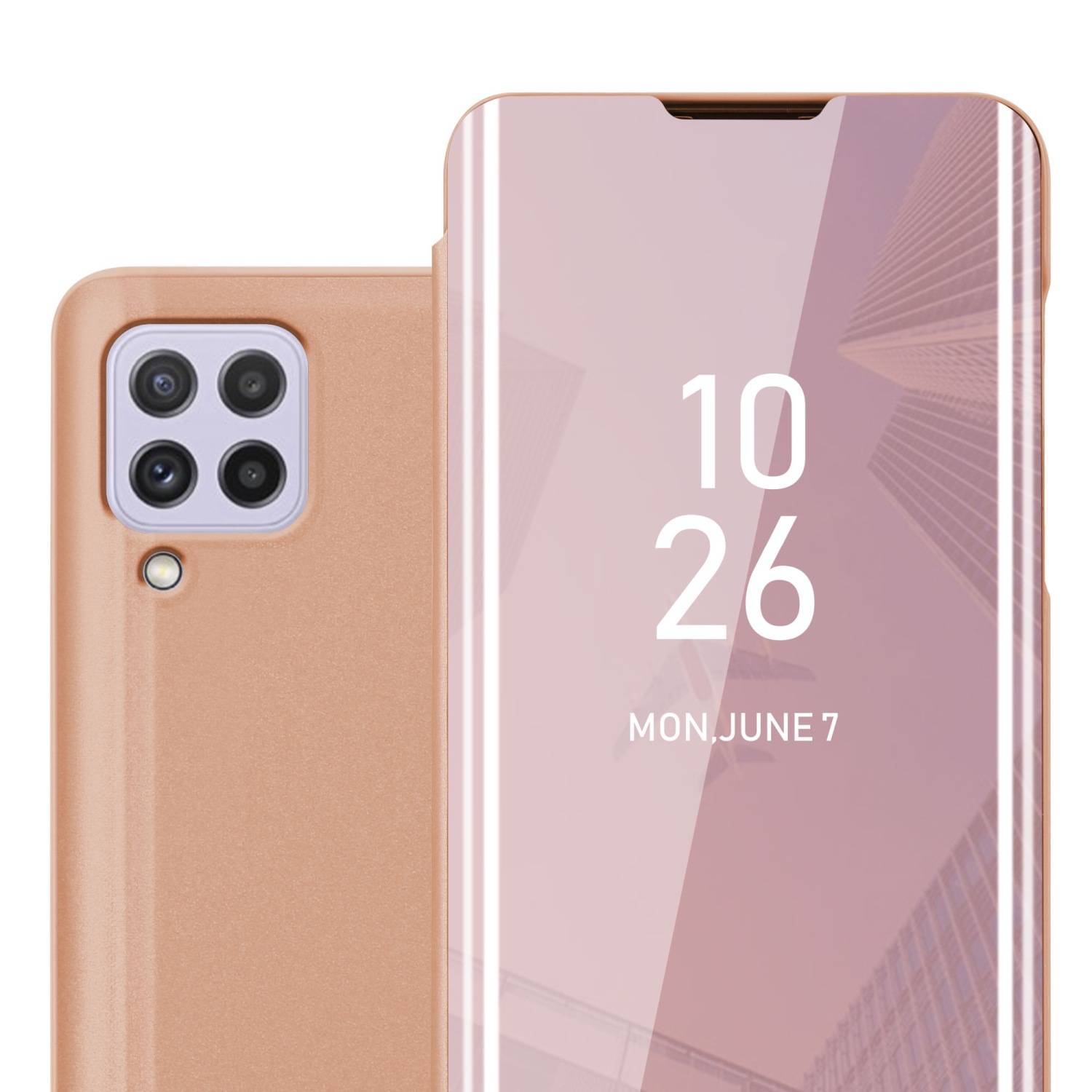 Cadorabo Handyhülle für Samsung Galaxy A22 4G / M22 / M32 4G in Pink Cover Backcover Schutzhülle Book Case Booklet