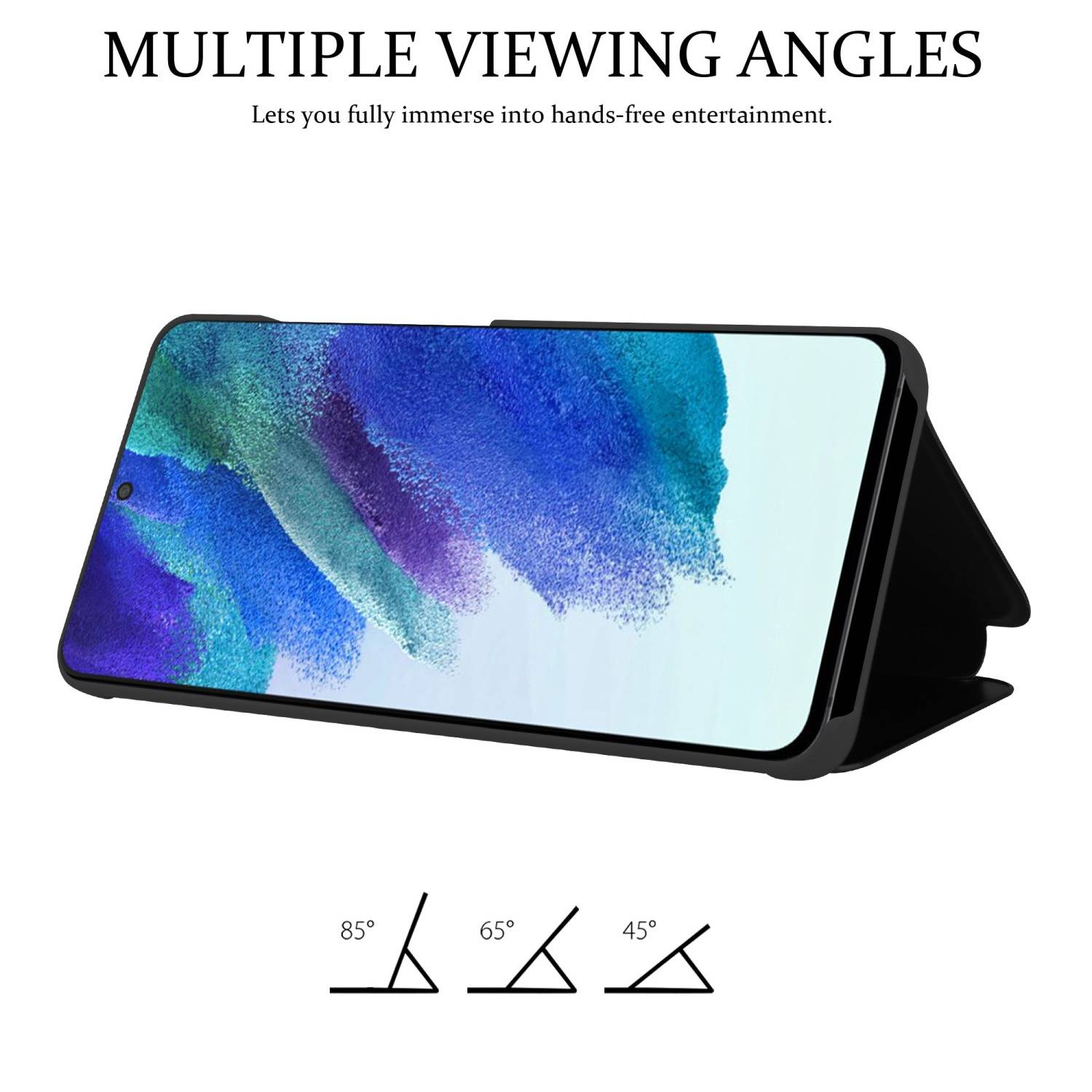 Cadorabo Handyhülle für Samsung Galaxy S22 in Schwarz Cover Backcover Schutzhülle Book Case Booklet