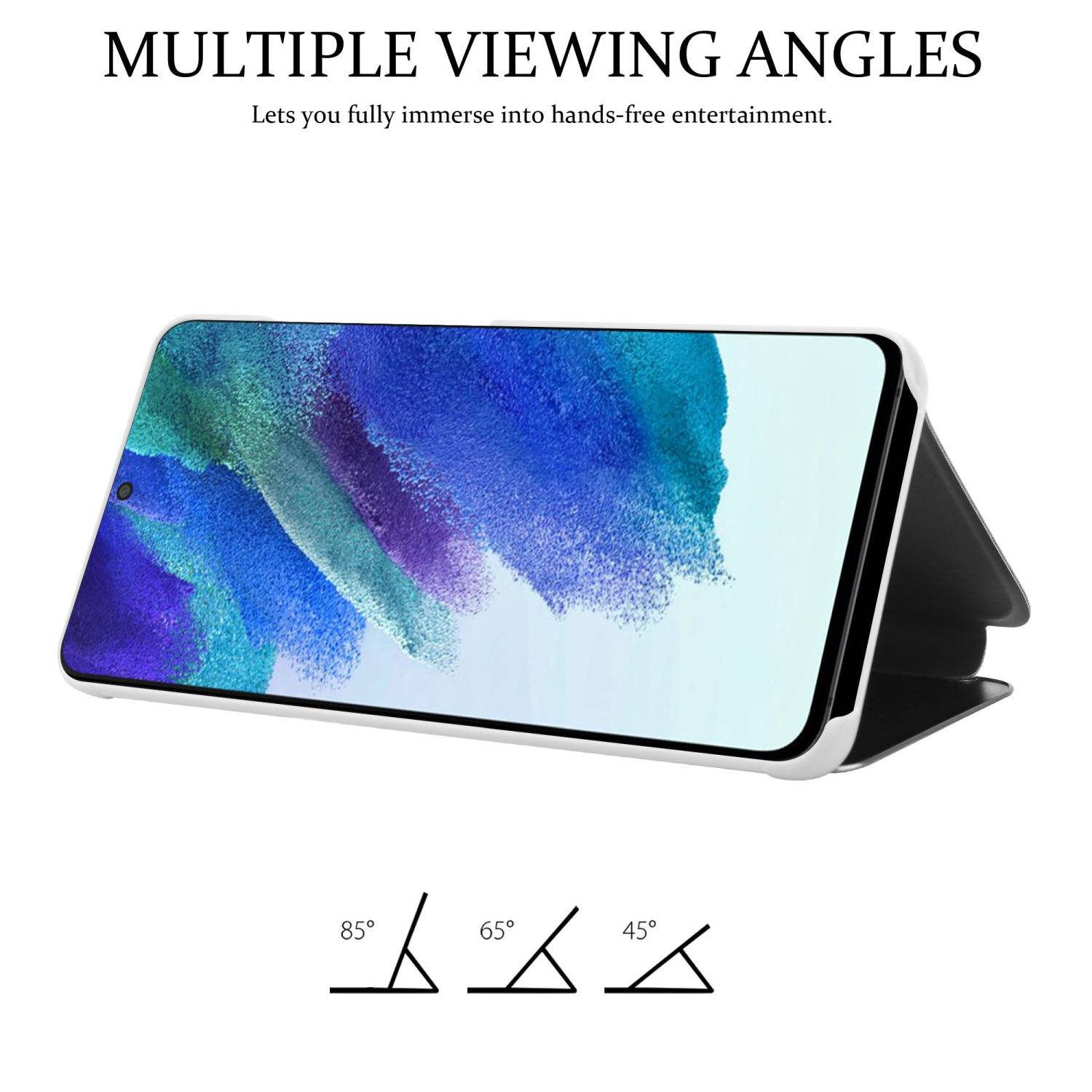 Cadorabo Handyhülle für Samsung Galaxy S22 in Silber Cover Backcover Schutzhülle Book Case Booklet