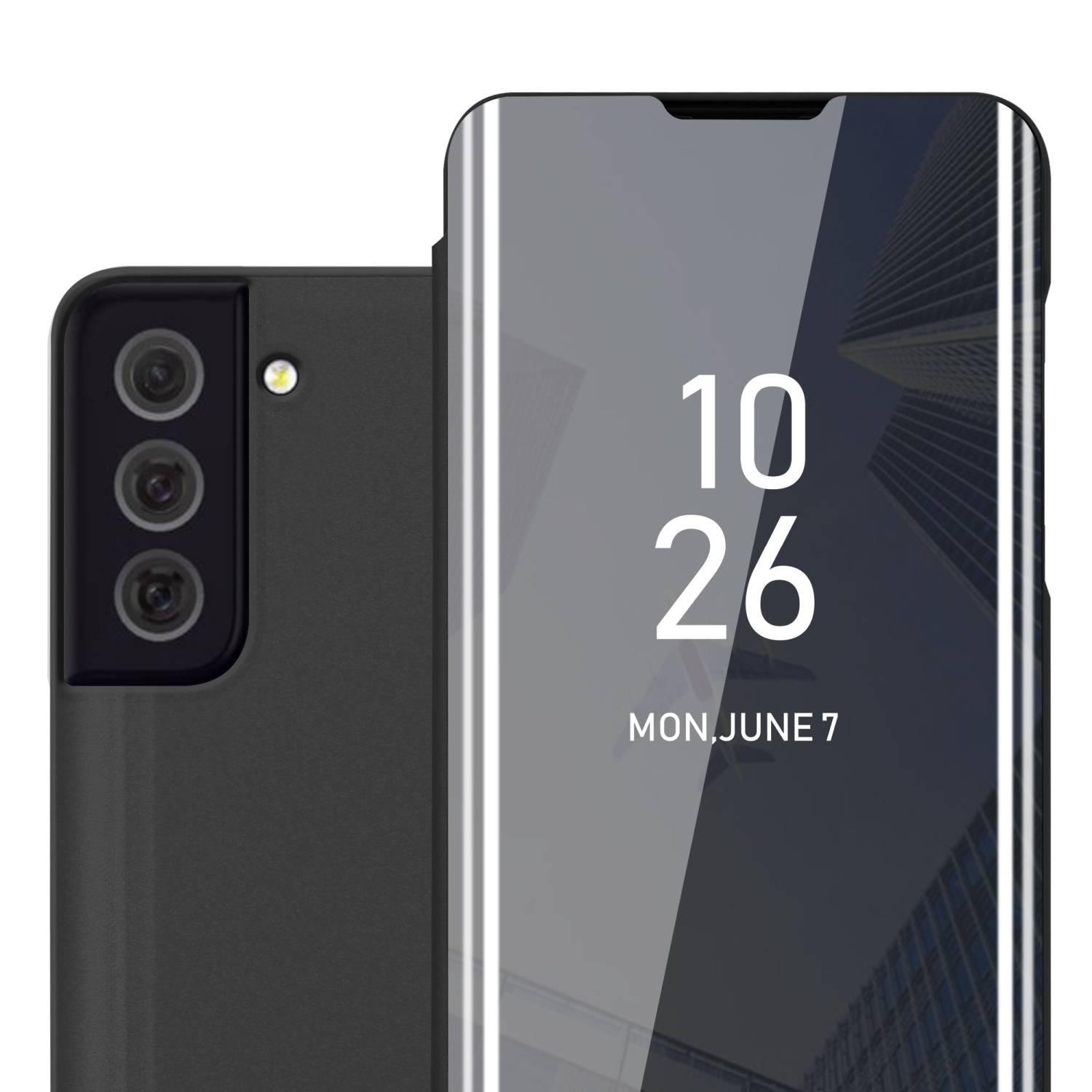 Cadorabo Handyhülle für Samsung Galaxy S22 PLUS in Schwarz Cover Backcover Schutzhülle Book Case Booklet