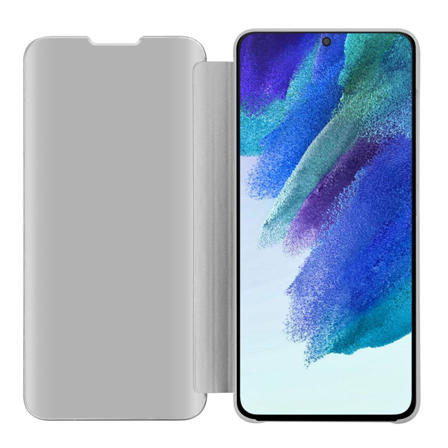 Cadorabo Handyhülle für Samsung Galaxy S22 PLUS in Silber Cover Backcover Schutzhülle Book Case Booklet