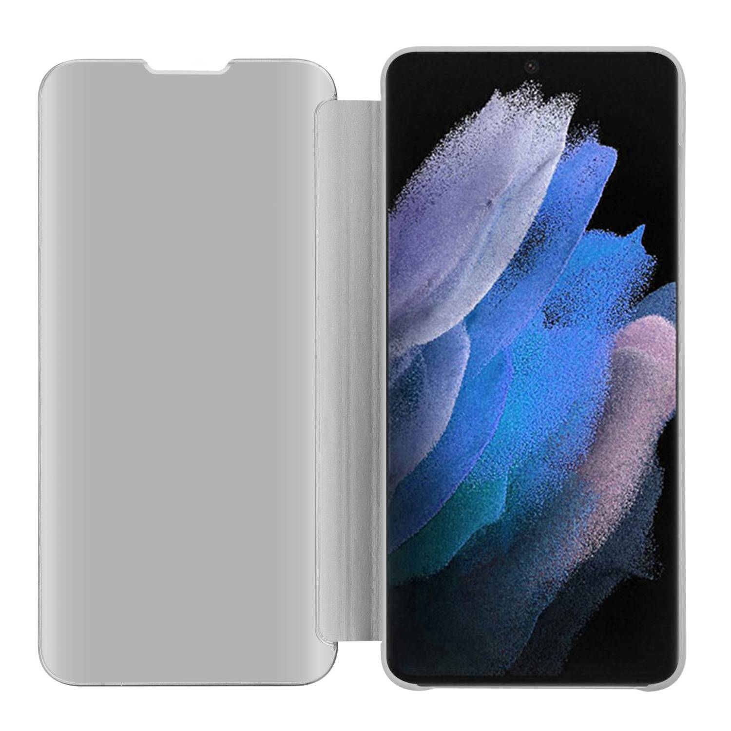 Cadorabo Handyhülle für Samsung Galaxy S22 ULTRA in Silber Cover Backcover Schutzhülle Book Case Booklet