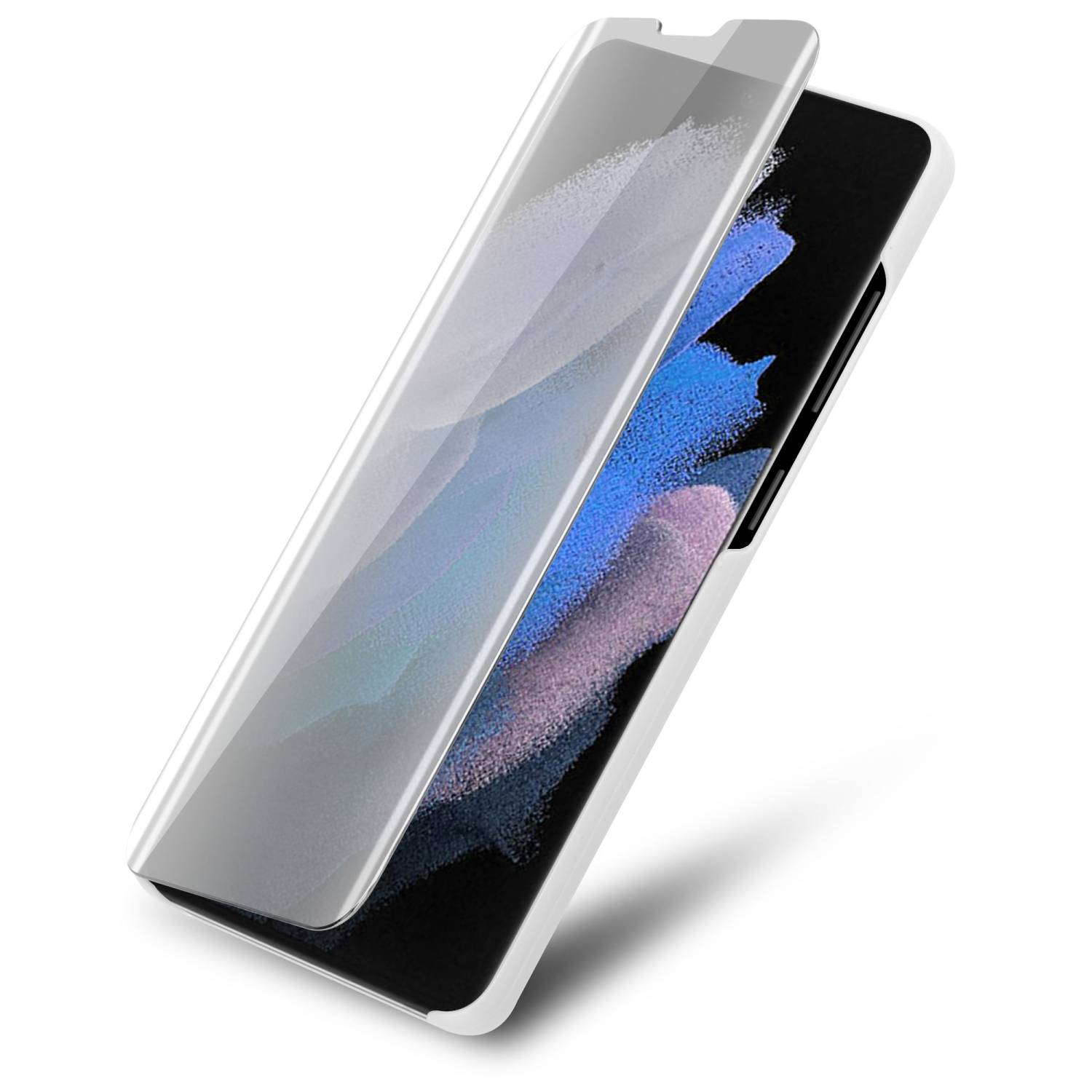 Cadorabo Handyhülle für Samsung Galaxy S22 ULTRA in Silber Cover Backcover Schutzhülle Book Case Booklet