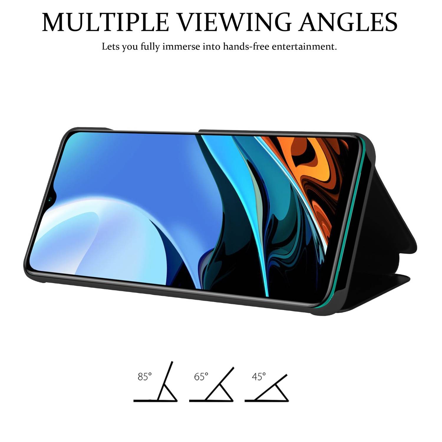 Cadorabo Handyhülle für Xiaomi RedMi 9T / POCO M3 in Schwarz Cover Backcover Schutzhülle Book Case Booklet