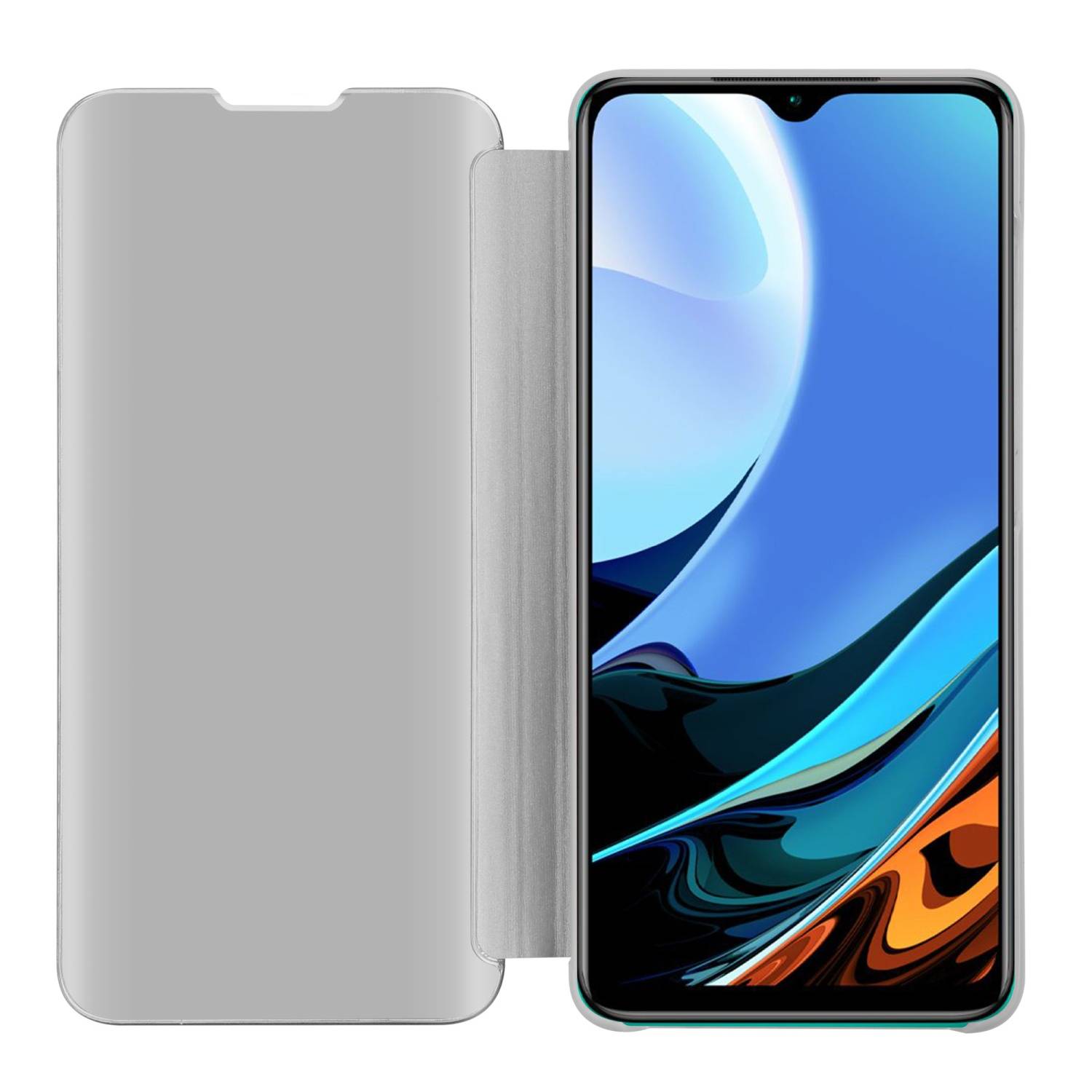 Cadorabo Handyhülle für Xiaomi RedMi 9T / POCO M3 in Silber Cover Backcover Schutzhülle Book Case Booklet