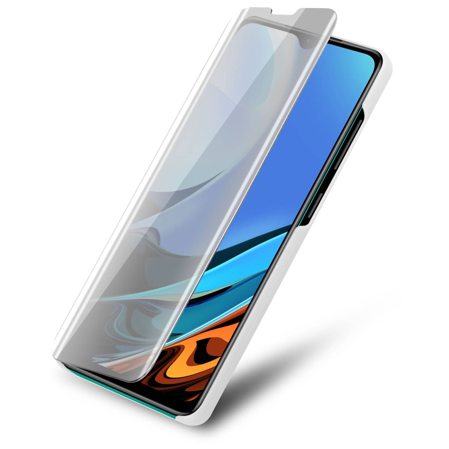 Cadorabo Handyhülle für Xiaomi RedMi 9T / POCO M3 in Silber Cover Backcover Schutzhülle Book Case Booklet