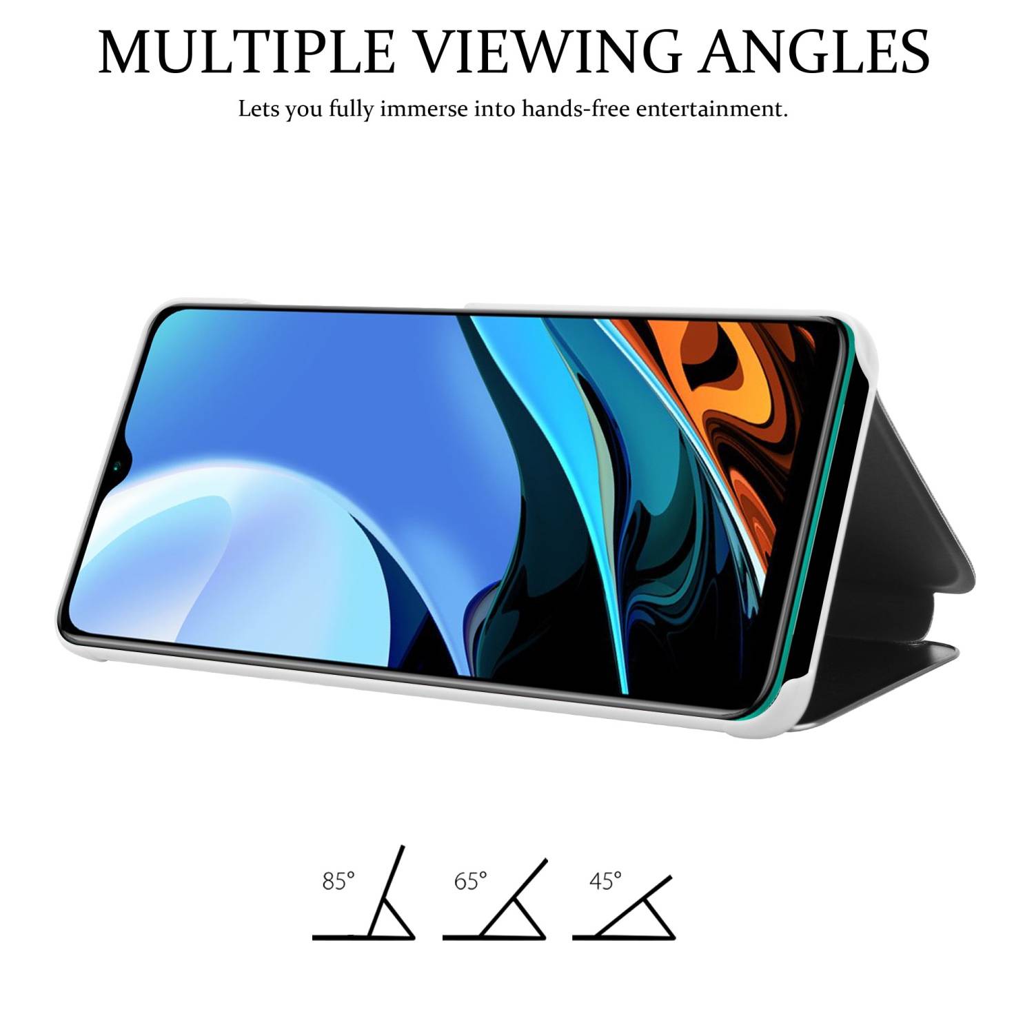 Cadorabo Handyhülle für Xiaomi RedMi 9T / POCO M3 in Silber Cover Backcover Schutzhülle Book Case Booklet