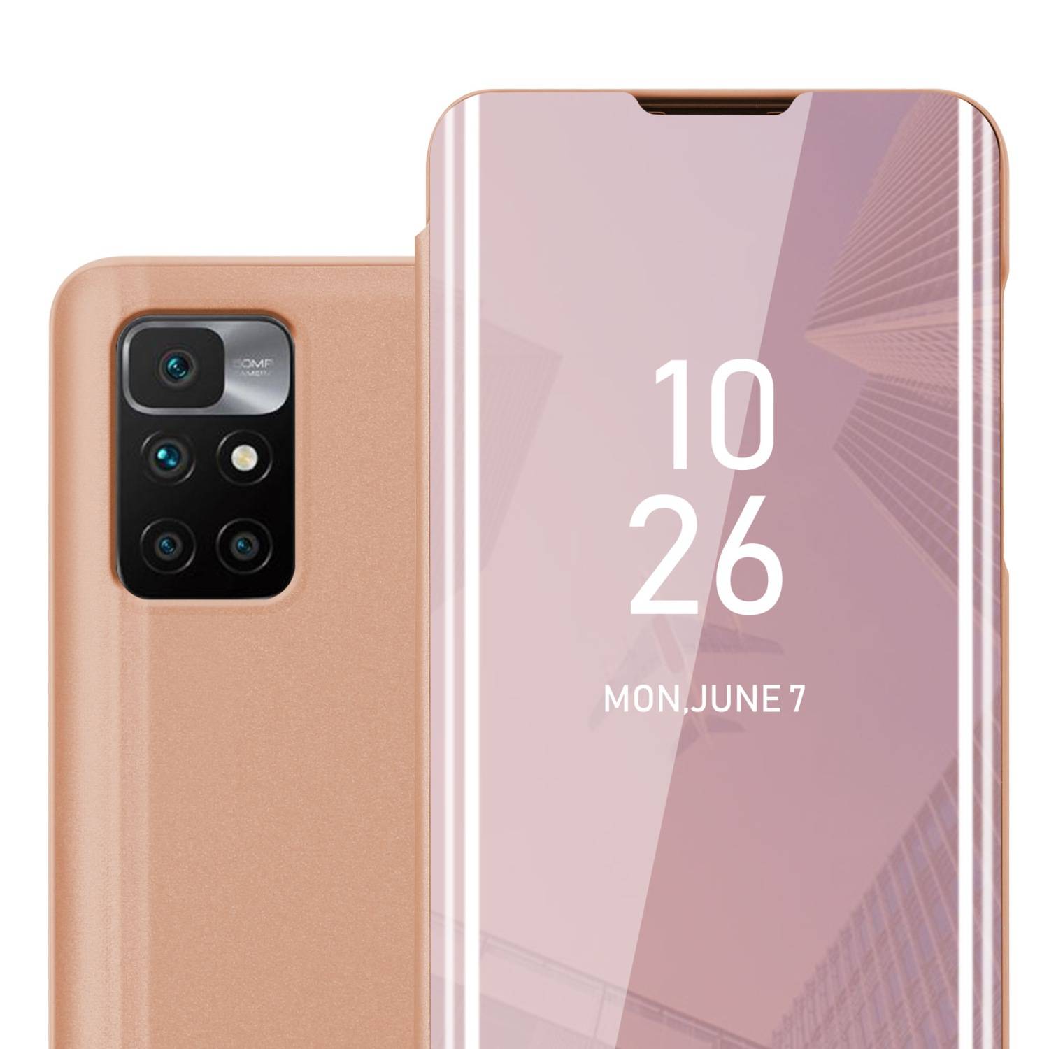 Cadorabo Handyhülle für Xiaomi RedMi 10 / RedMi NOTE 11 4G in Pink Cover Backcover Schutzhülle Book Case Booklet