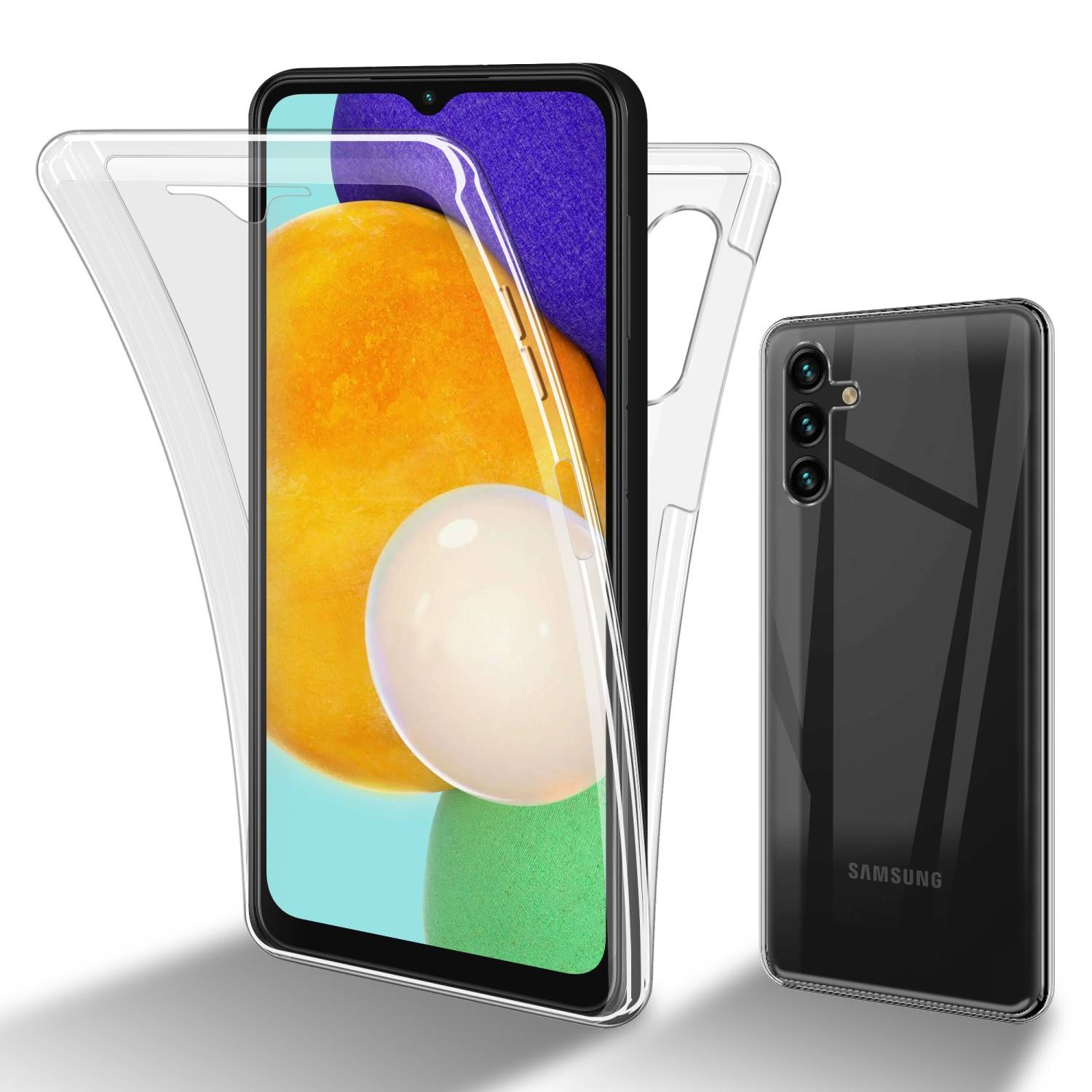 Cadorabo Schutzhülle für Samsung Galaxy A13 5G Hülle in Transparent 360° Etui Full Body Handyhülle Cover Case