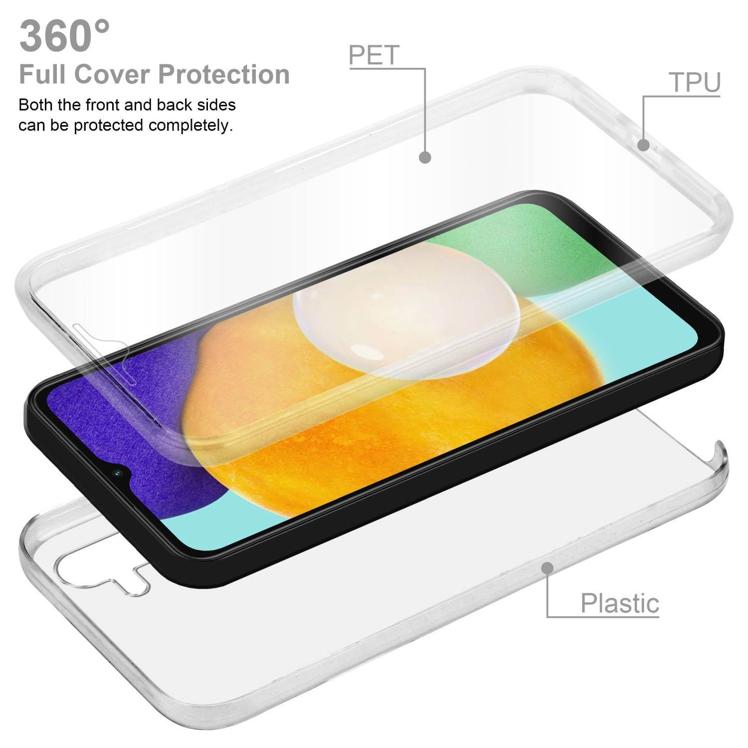 Cadorabo Schutzhülle für Samsung Galaxy A13 5G Hülle in Transparent 360° Etui Full Body Handyhülle Cover Case