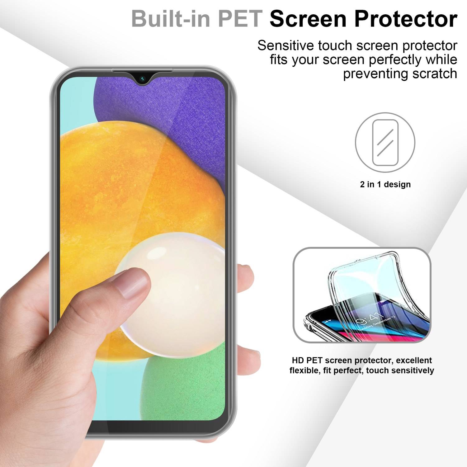 Cadorabo Schutzhülle für Samsung Galaxy A13 5G Hülle in Transparent 360° Etui Full Body Handyhülle Cover Case