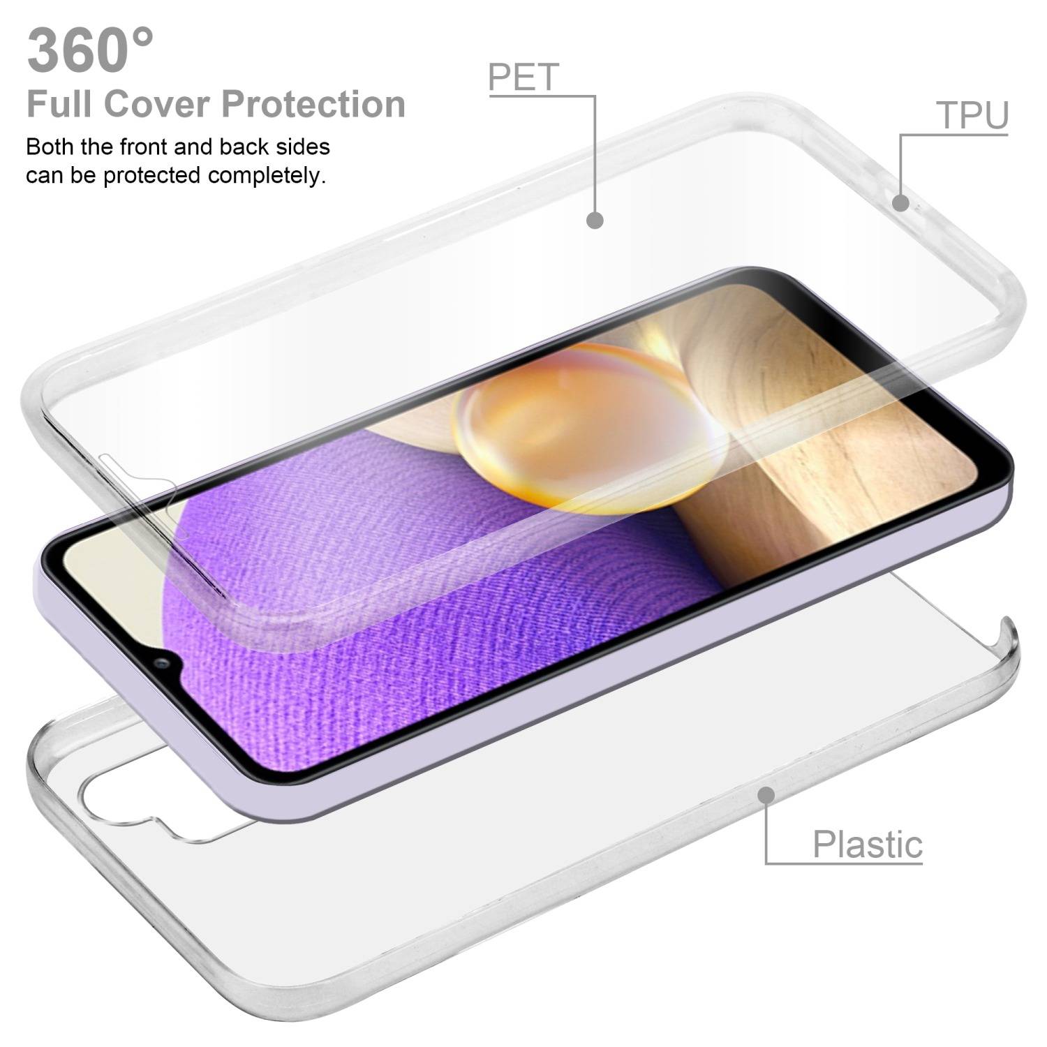 Cadorabo Schutzhülle für Samsung Galaxy A33 5G Hülle in Transparent 360° Etui Full Body Handyhülle Cover Case
