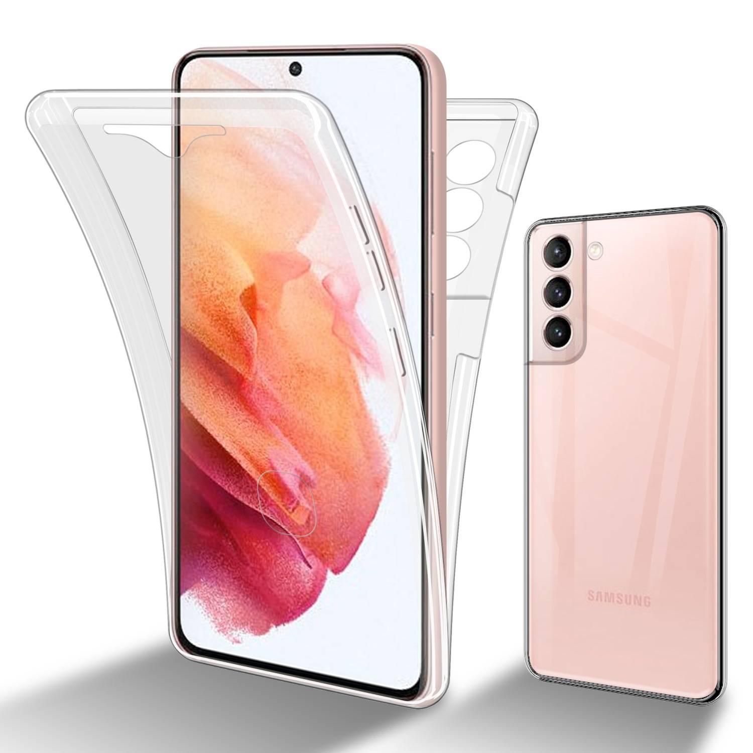 Cadorabo Schutzhülle für Samsung Galaxy S22 Hülle in Transparent 360° Etui Full Body Handyhülle Cover Case