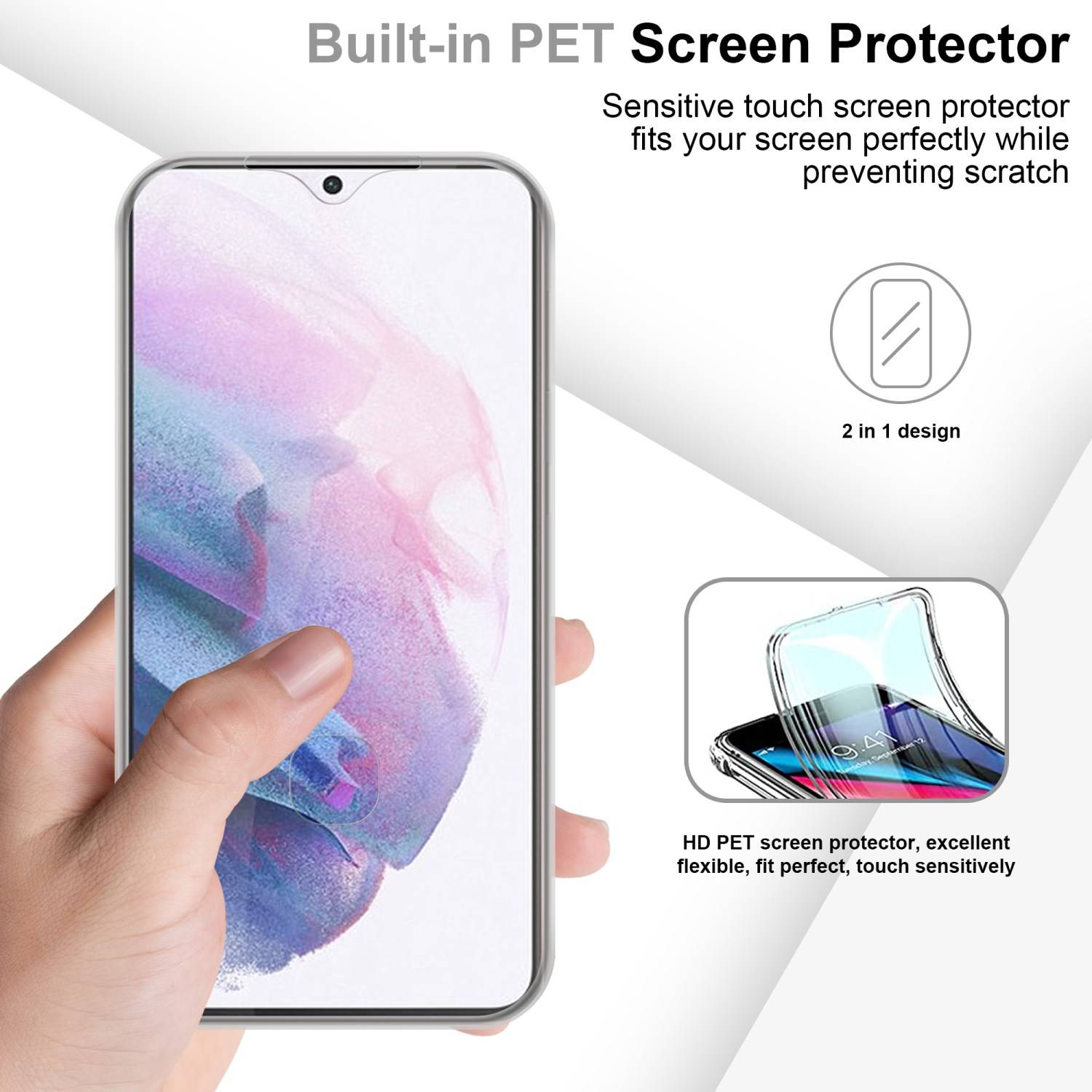 Cadorabo Schutzhülle für Samsung Galaxy S22 PLUS Hülle in Transparent 360° Etui Full Body Handyhülle Cover Case