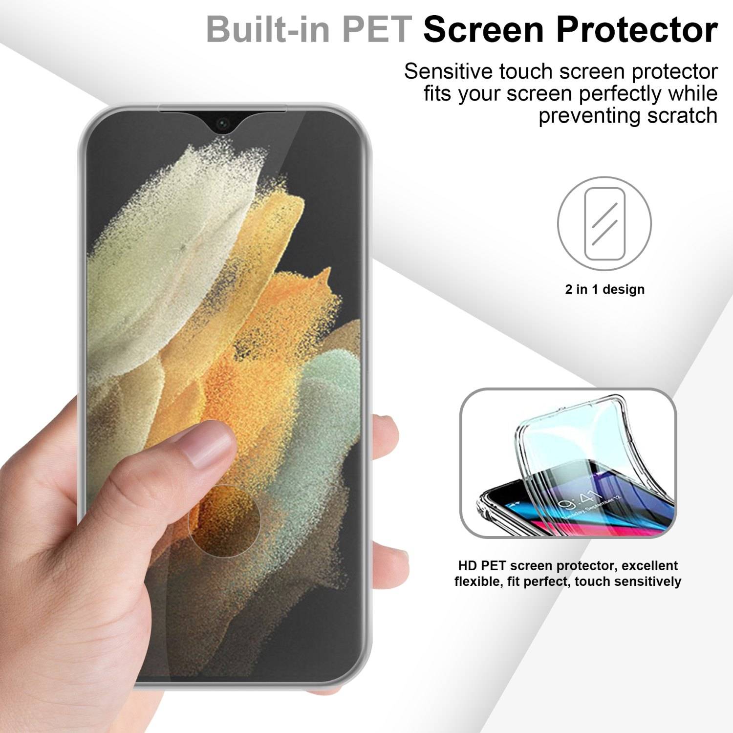 Cadorabo Schutzhülle für Samsung Galaxy S22 ULTRA Hülle in Transparent 360° Etui Full Body Handyhülle Cover Case