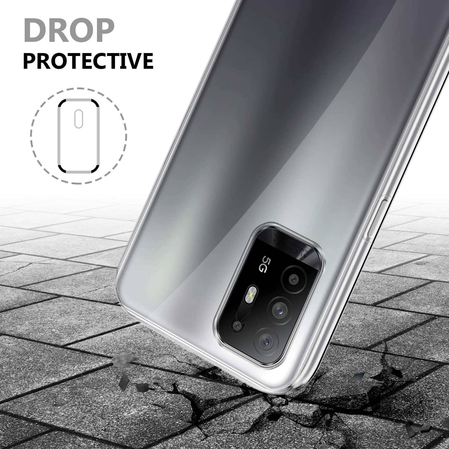 Cadorabo Schutzhülle für Oppo A94 5G Hülle in Transparent 360° Etui Full Body Handyhülle Cover Case