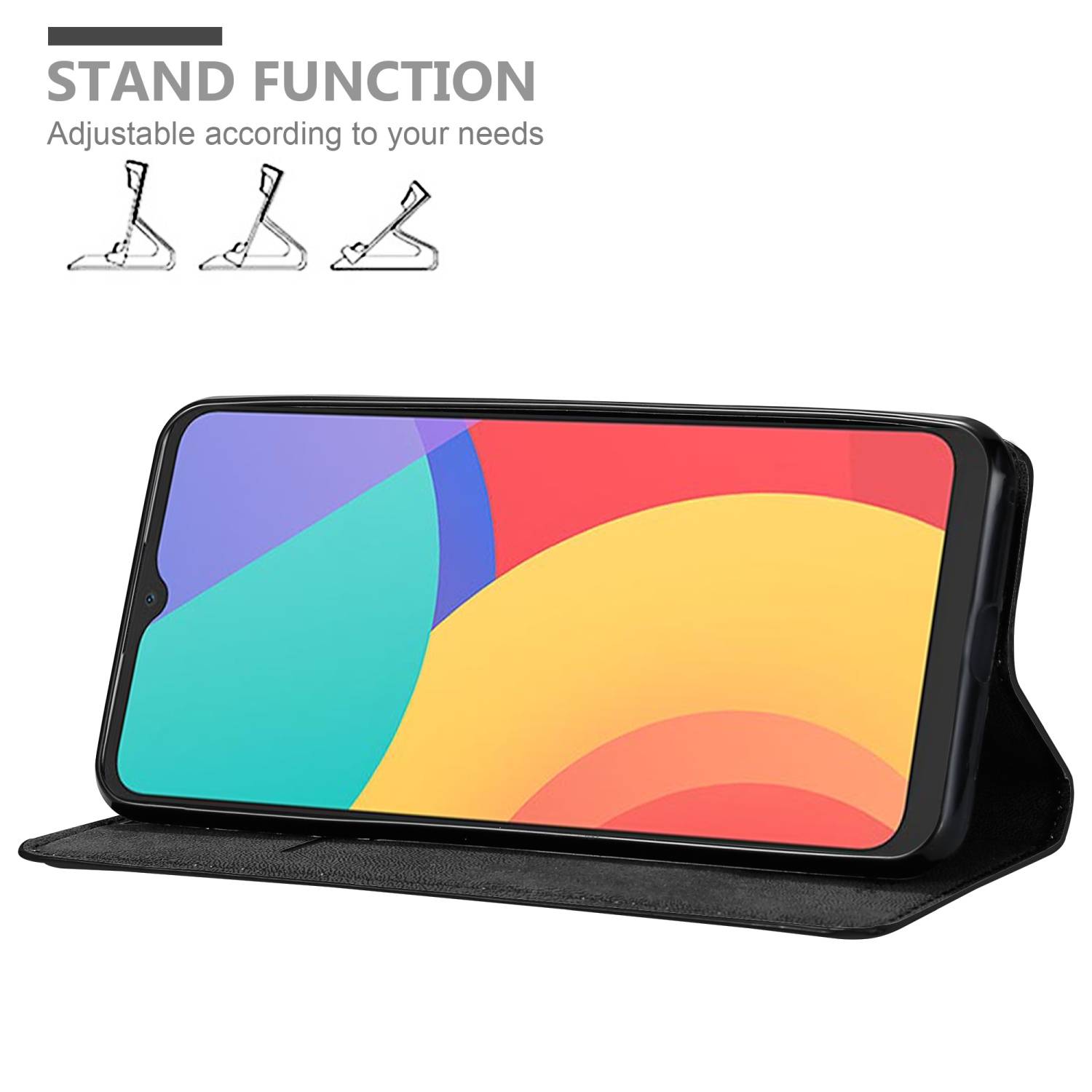 Cadorabo Hülle für Alcatel 1S 2021 / 3L 2021 Schutz Hülle in Schwarz Handyhülle Etui Case Cover Magnetverschluss