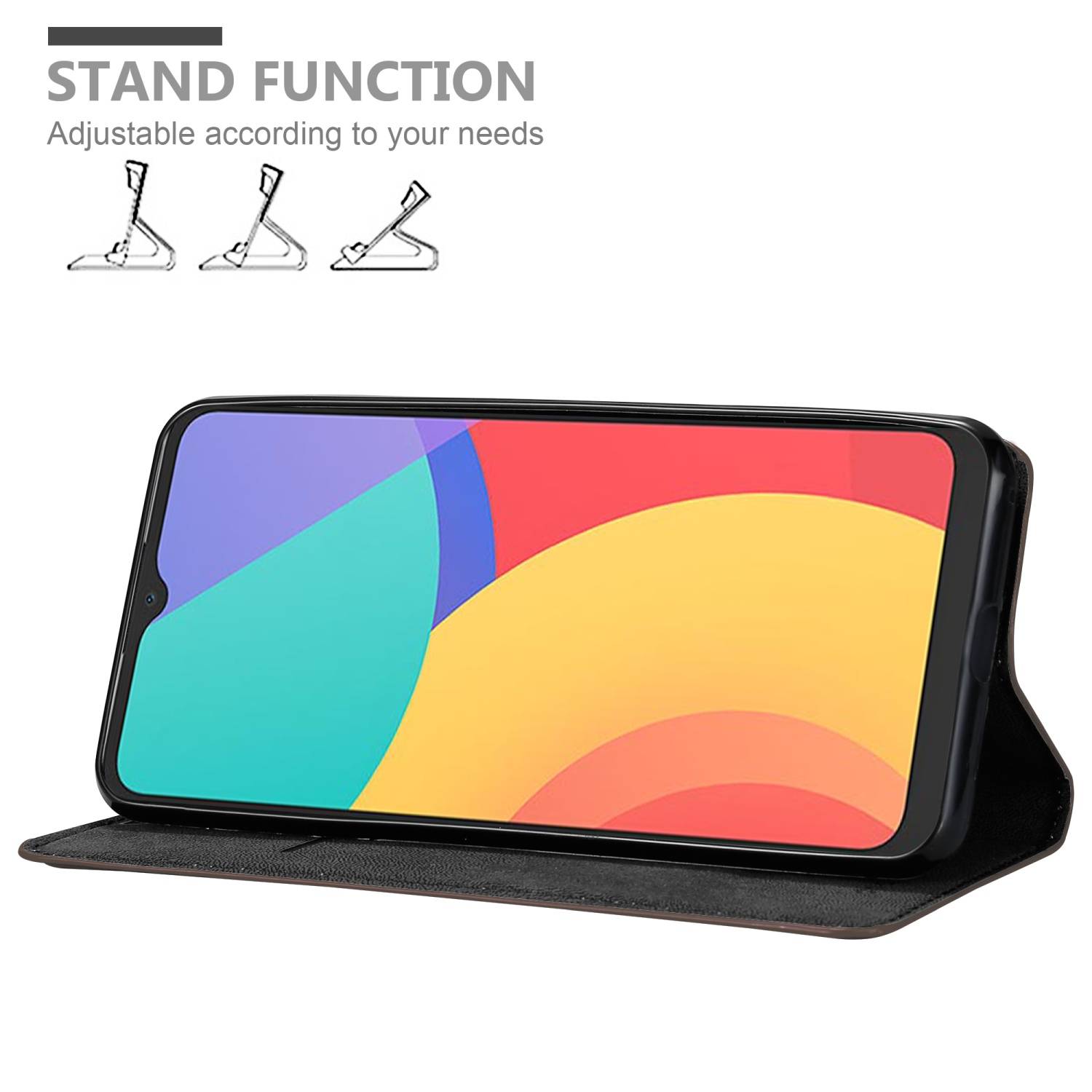 Cadorabo Hülle für Alcatel 1S 2021 / 3L 2021 Schutz Hülle in Braun Handyhülle Etui Case Cover Magnetverschluss