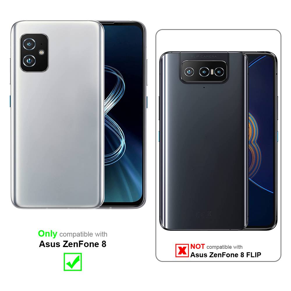 Cadorabo Hülle für Asus ZenFone 8 Schutz Hülle in Schwarz Handyhülle Etui Case Cover Magnetverschluss