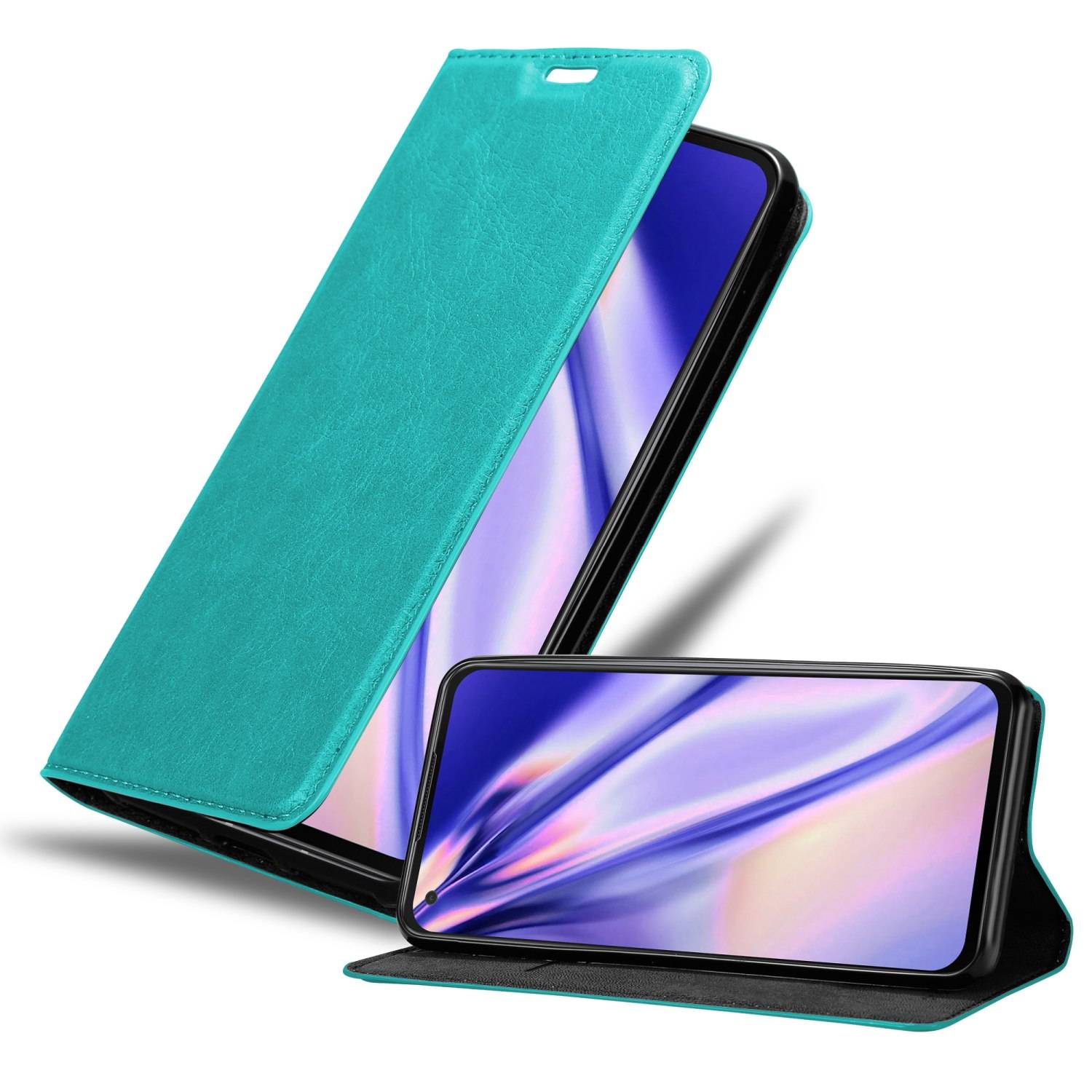 Cadorabo Hülle für Asus ZenFone 8 Schutz Hülle in Türkis Handyhülle Etui Case Cover Magnetverschluss