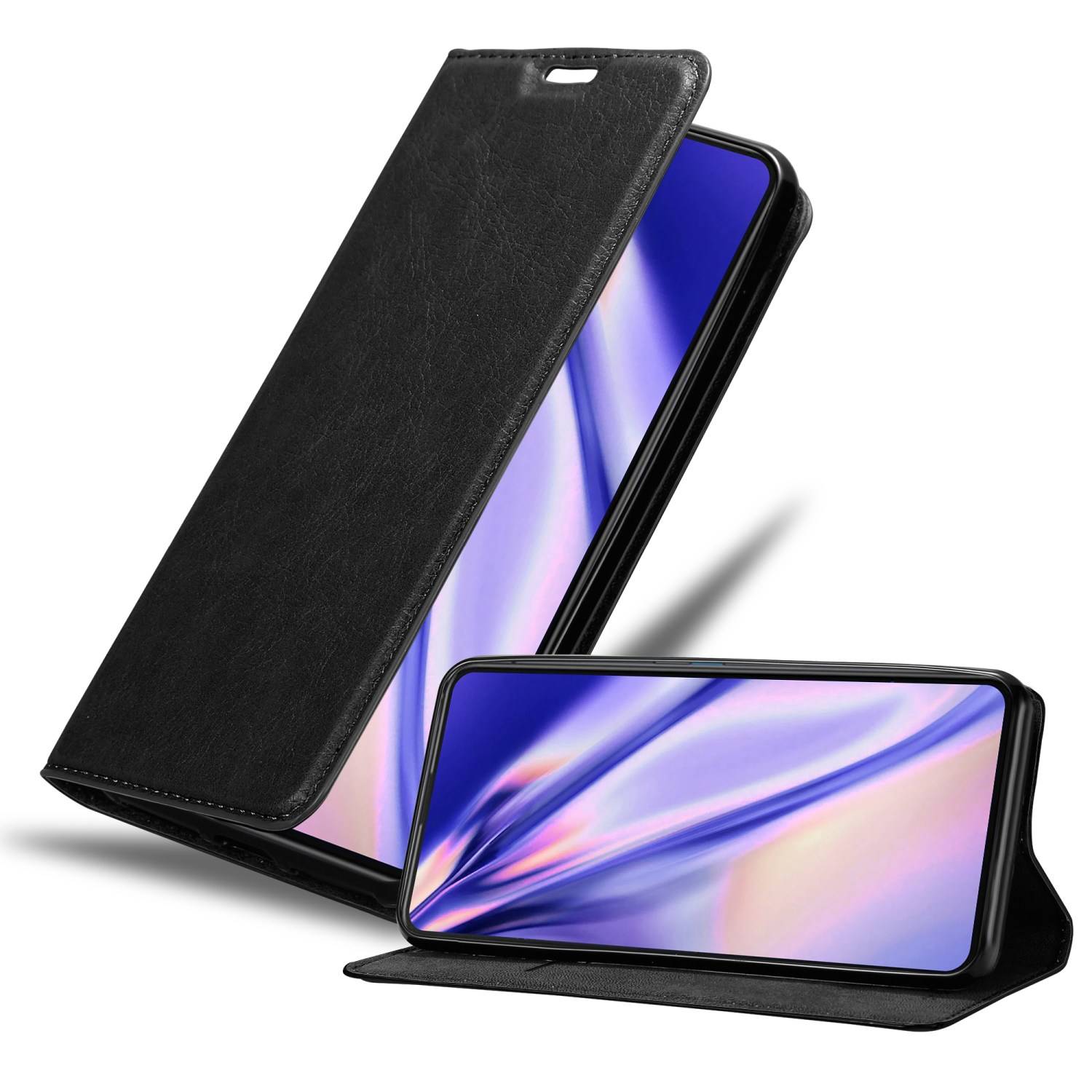 Cadorabo Hülle für Asus ZenFone 8 FLIP Schutz Hülle in Schwarz Handyhülle Etui Case Cover Magnetverschluss