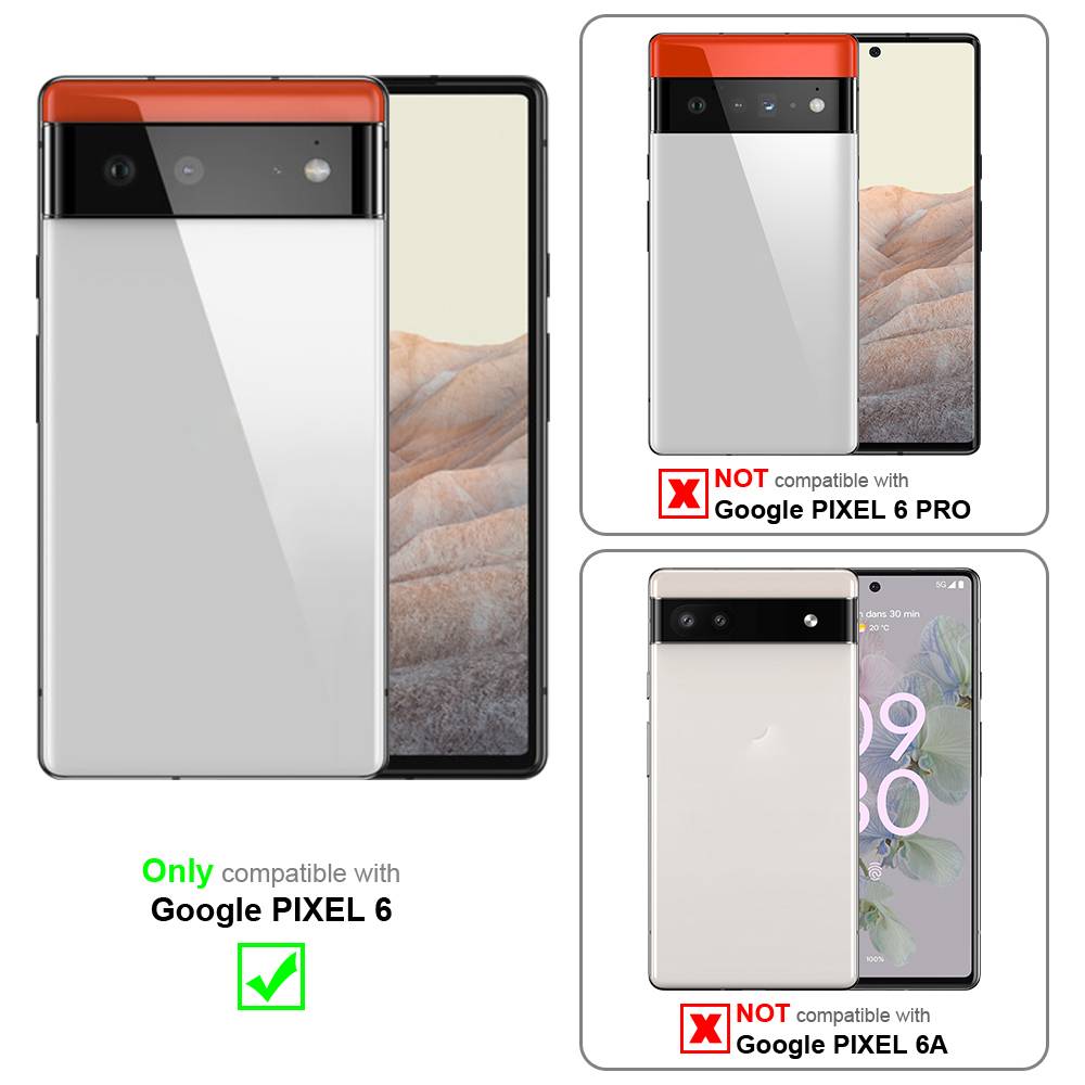 Cadorabo Hülle für Google PIXEL 6 Schutz Hülle in Schwarz Handyhülle Etui Case Cover Magnetverschluss