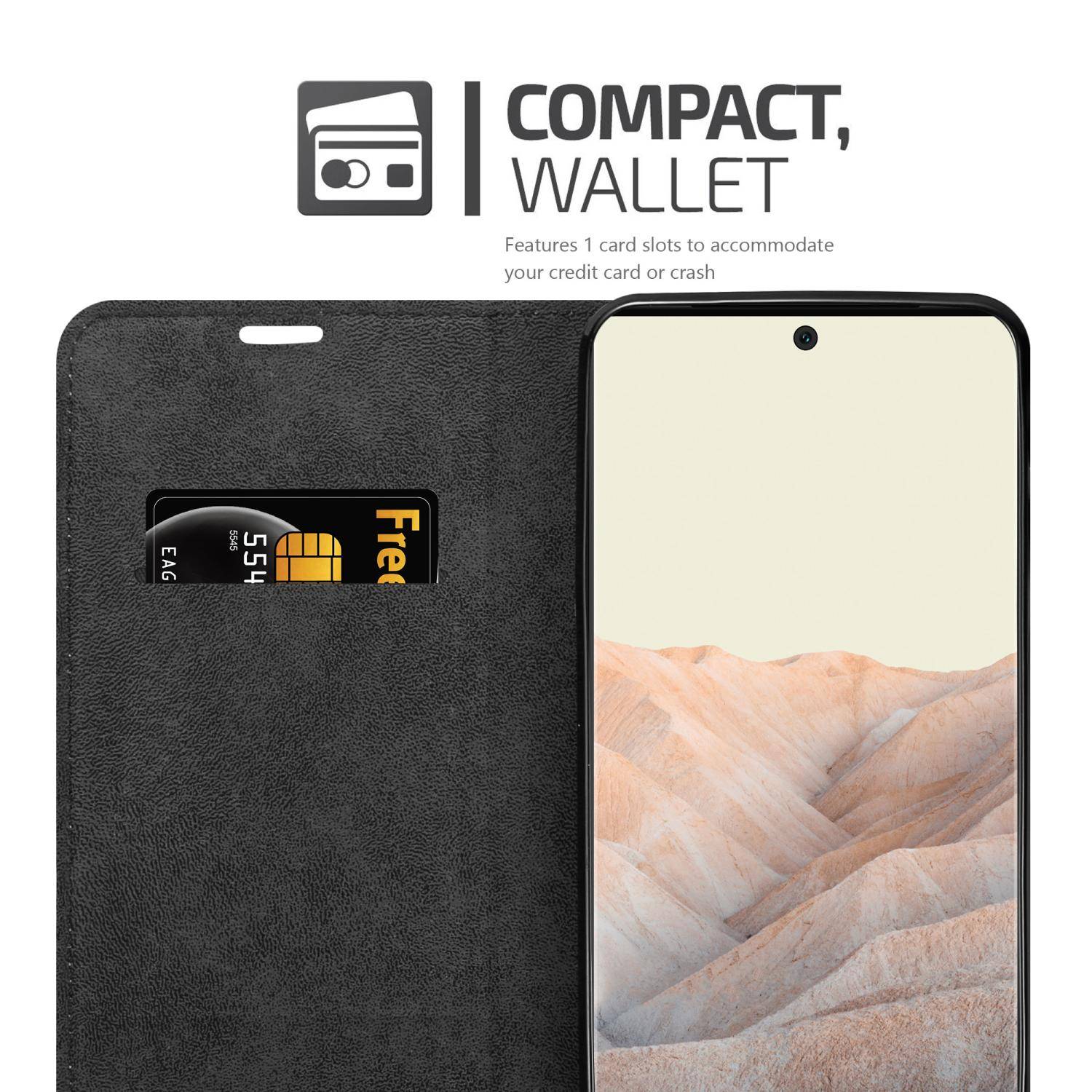 Cadorabo Hülle für Google PIXEL 6 PRO Schutz Hülle in Schwarz Handyhülle Etui Case Cover Magnetverschluss