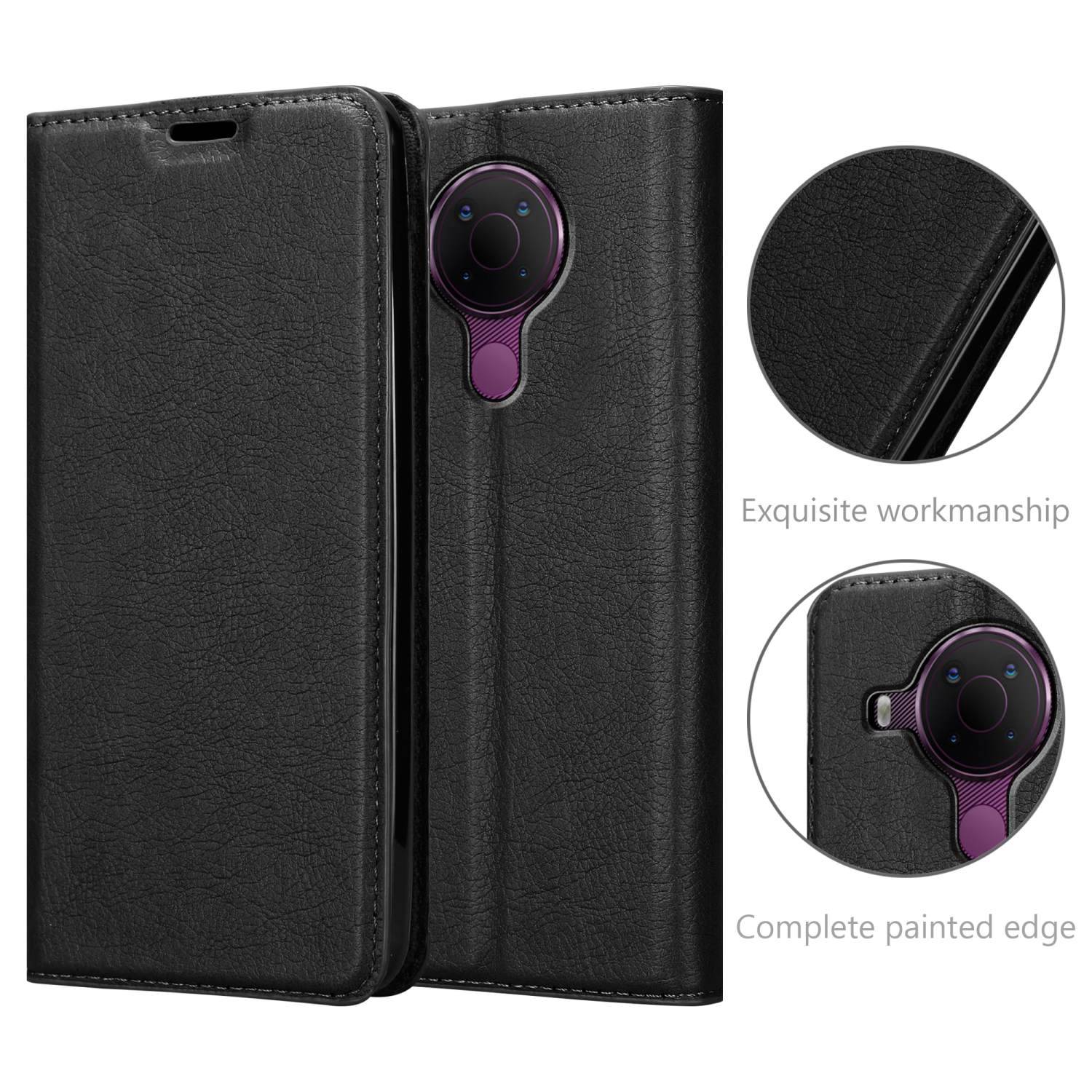 Cadorabo Hülle für Nokia 5.4 Schutz Hülle in Schwarz Handyhülle Etui Case Cover Magnetverschluss