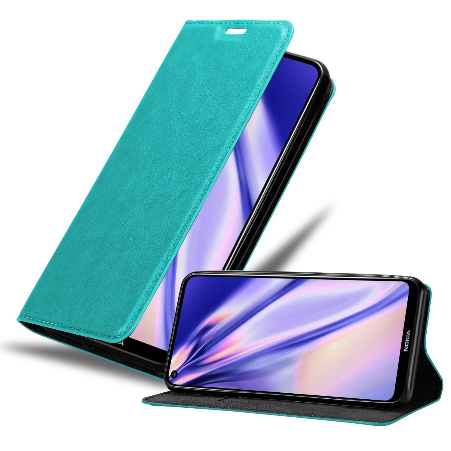 Cadorabo Hülle für Nokia 5.4 Schutz Hülle in Türkis Handyhülle Etui Case Cover Magnetverschluss