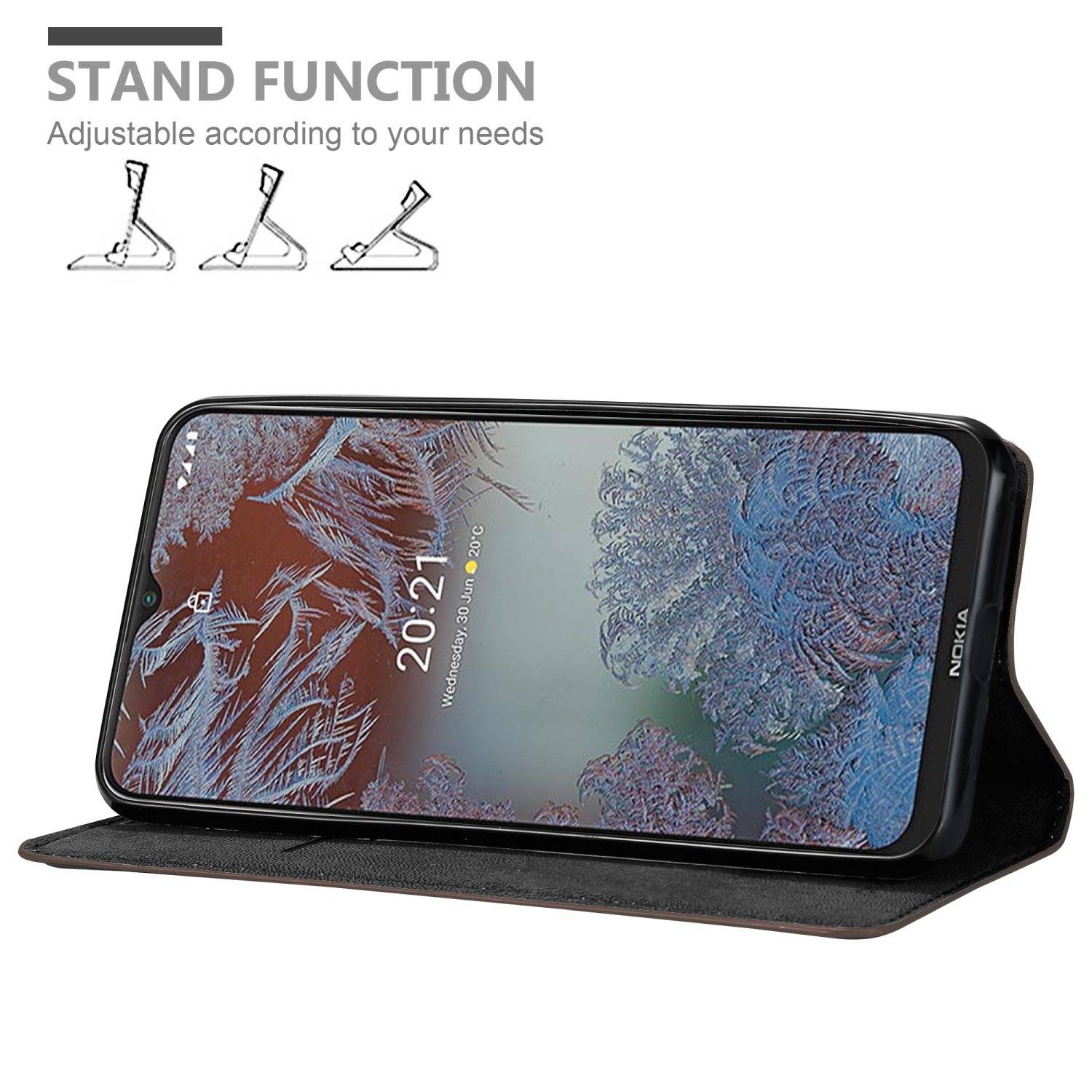 Cadorabo Hülle für Nokia G10 / G20 Schutz Hülle in Braun Handyhülle Etui Case Cover Magnetverschluss