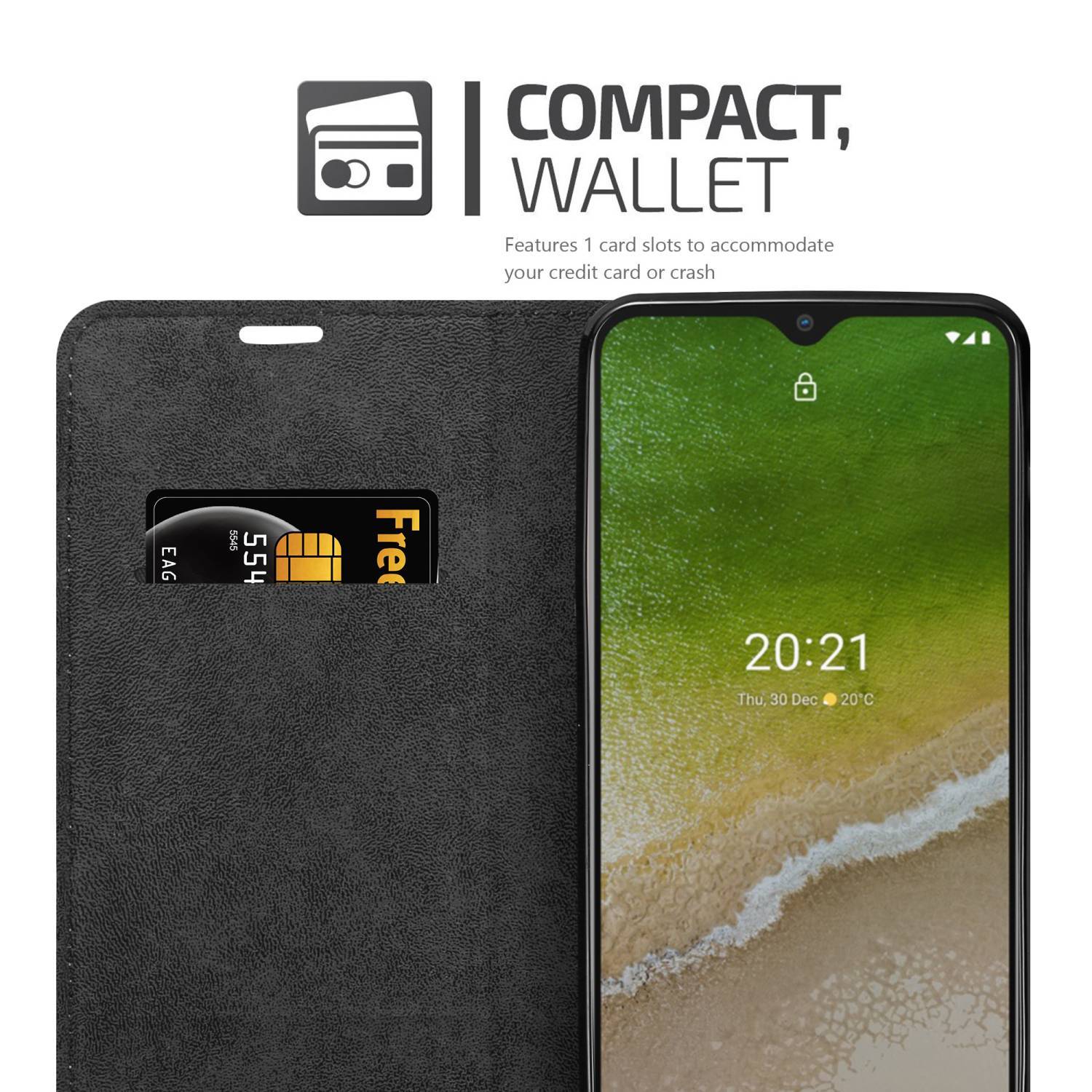 Cadorabo Hülle für Nokia G50 5G Schutz Hülle in Braun Handyhülle Etui Case Cover Magnetverschluss