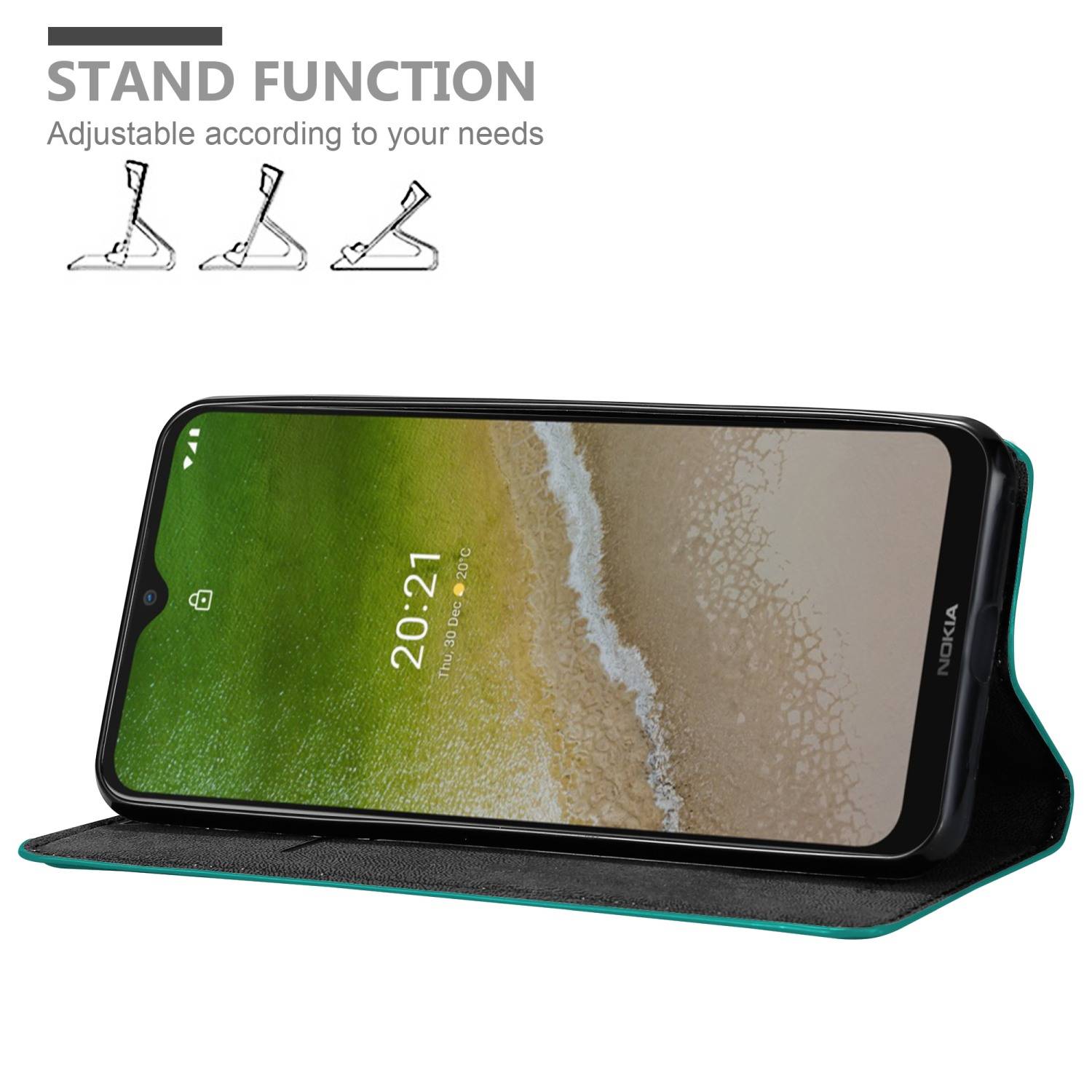Cadorabo Hülle für Nokia G50 5G Schutz Hülle in Türkis Handyhülle Etui Case Cover Magnetverschluss