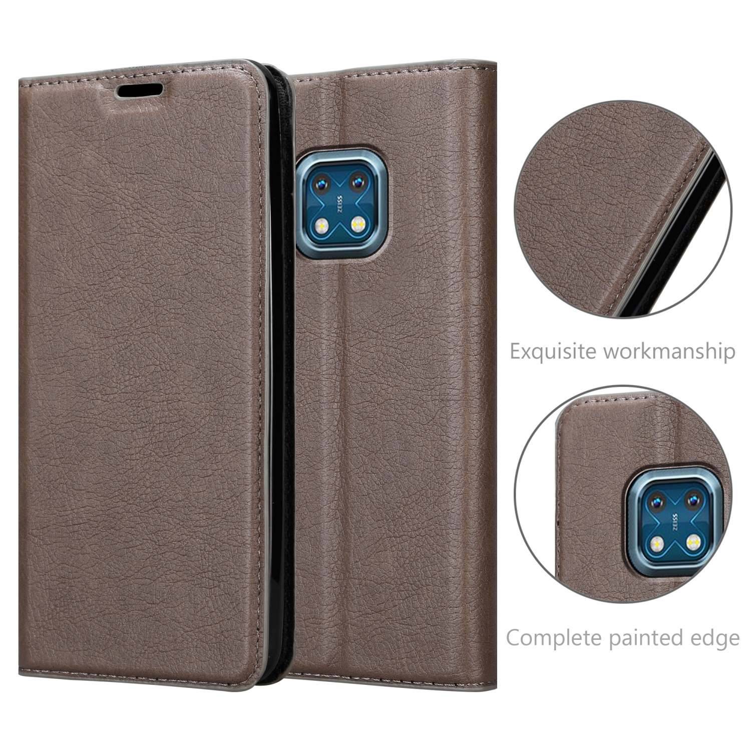 Cadorabo Hülle für Nokia XR20 Schutz Hülle in Braun Handyhülle Etui Case Cover Magnetverschluss