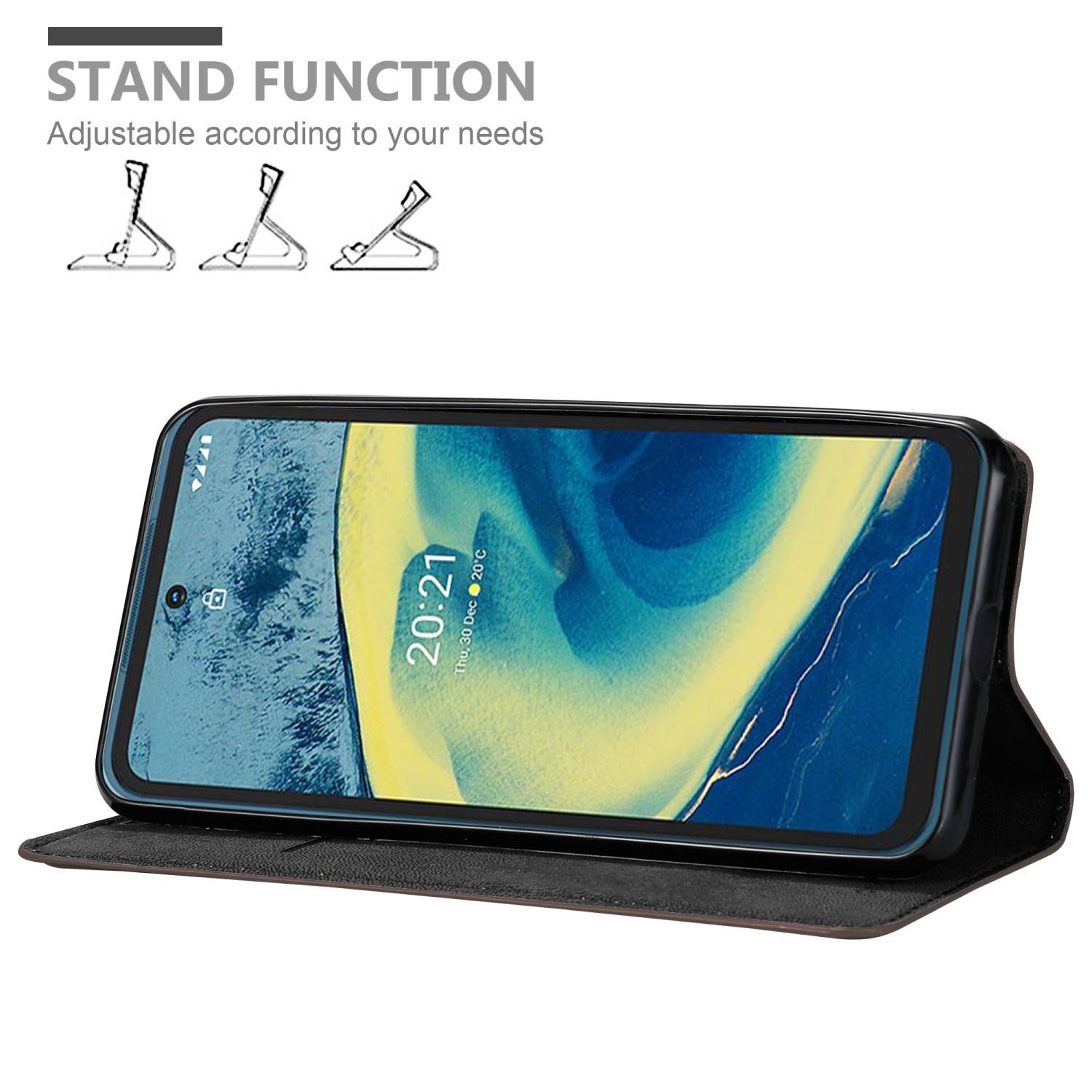 Cadorabo Hülle für Nokia XR20 Schutz Hülle in Braun Handyhülle Etui Case Cover Magnetverschluss