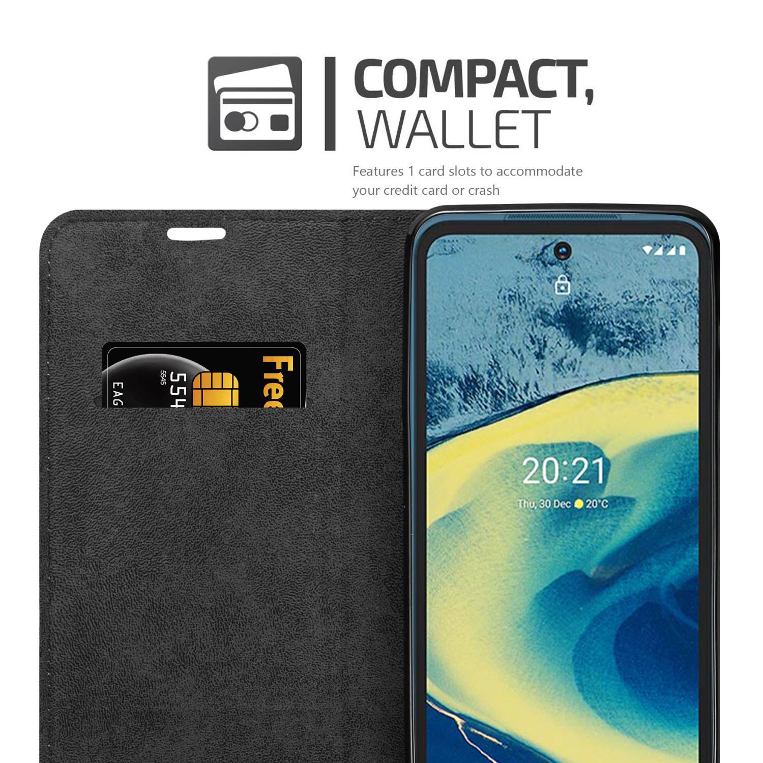 Cadorabo Hülle für Nokia XR20 Schutz Hülle in Türkis Handyhülle Etui Case Cover Magnetverschluss