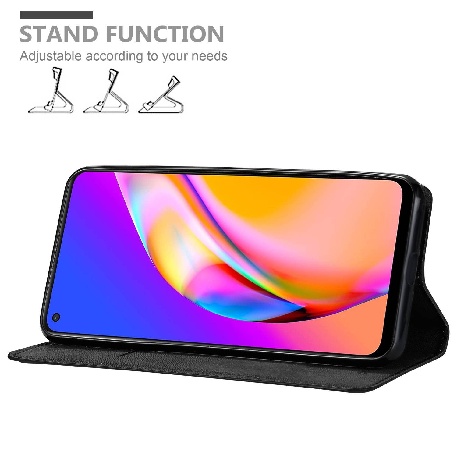 Cadorabo Hülle für Oppo A94 5G Schutz Hülle in Schwarz Handyhülle Etui Case Cover Magnetverschluss