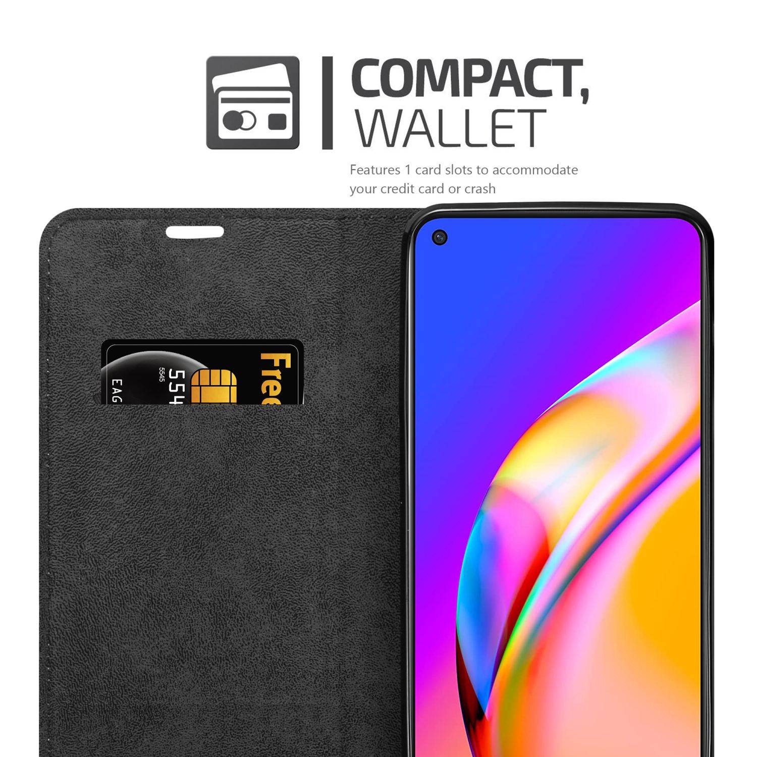 Cadorabo Hülle für Oppo A94 5G Schutz Hülle in Braun Handyhülle Etui Case Cover Magnetverschluss