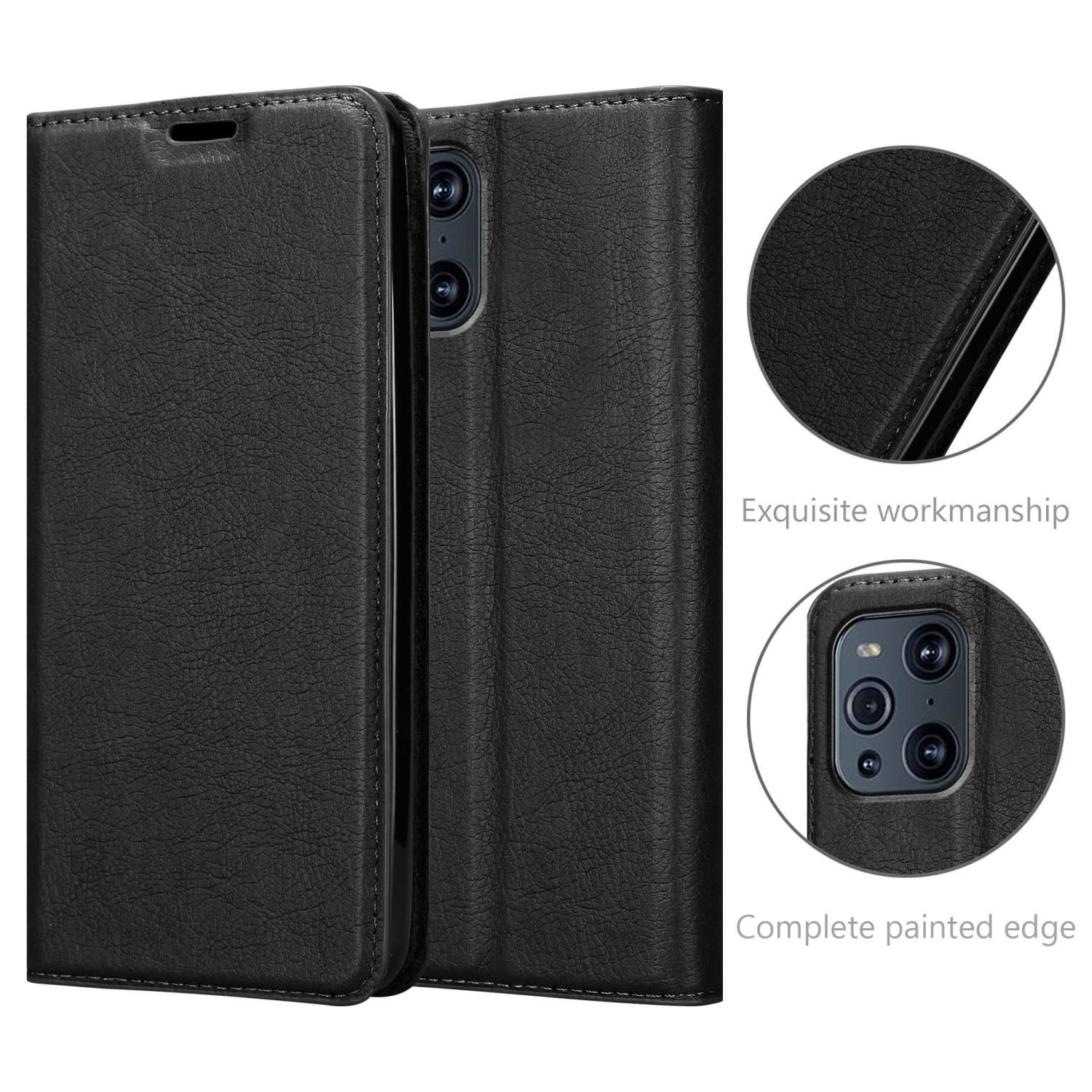 Cadorabo Hülle für Oppo FIND X3 PRO Schutz Hülle in Schwarz Handyhülle Etui Case Cover Magnetverschluss
