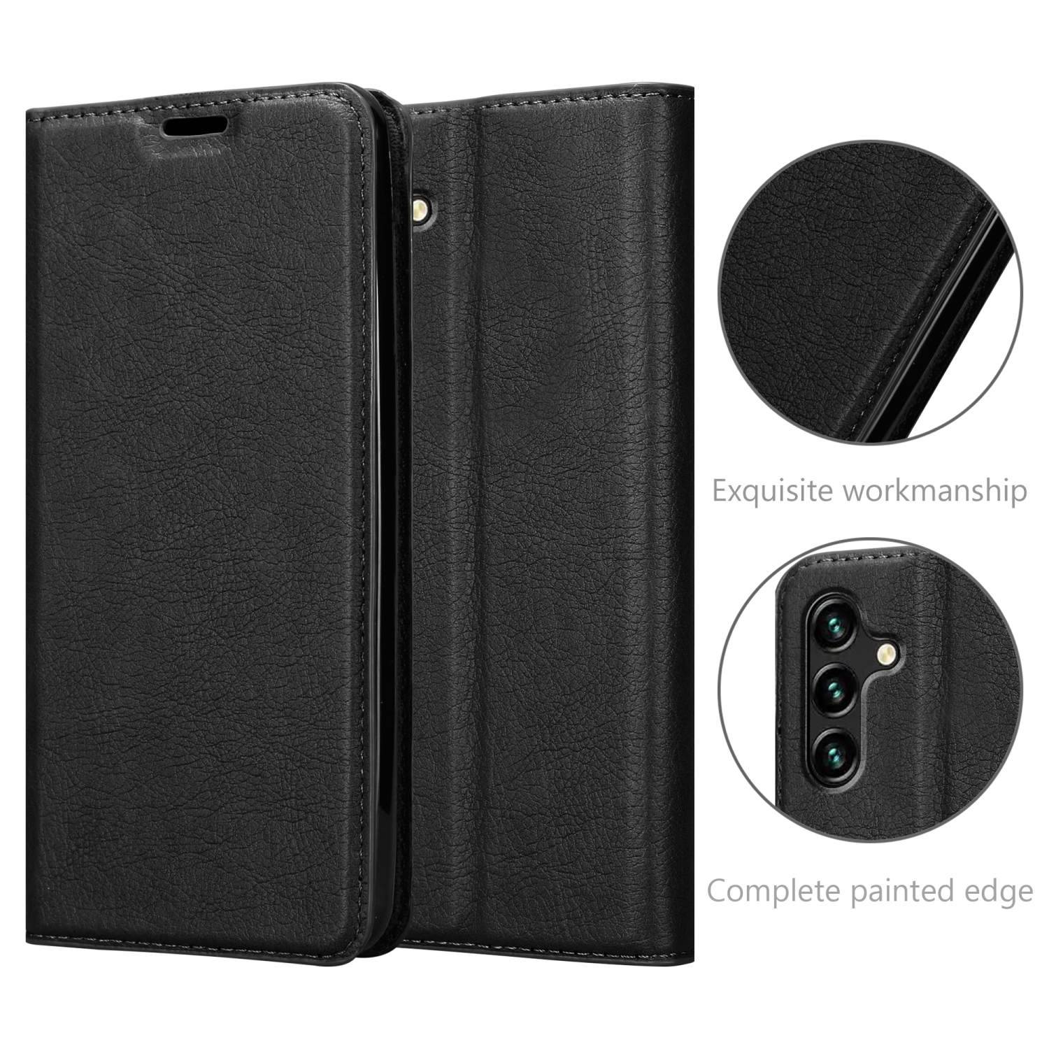Cadorabo Hülle für Samsung Galaxy A13 5G Schutz Hülle in Schwarz Handyhülle Etui Case Cover Magnetverschluss