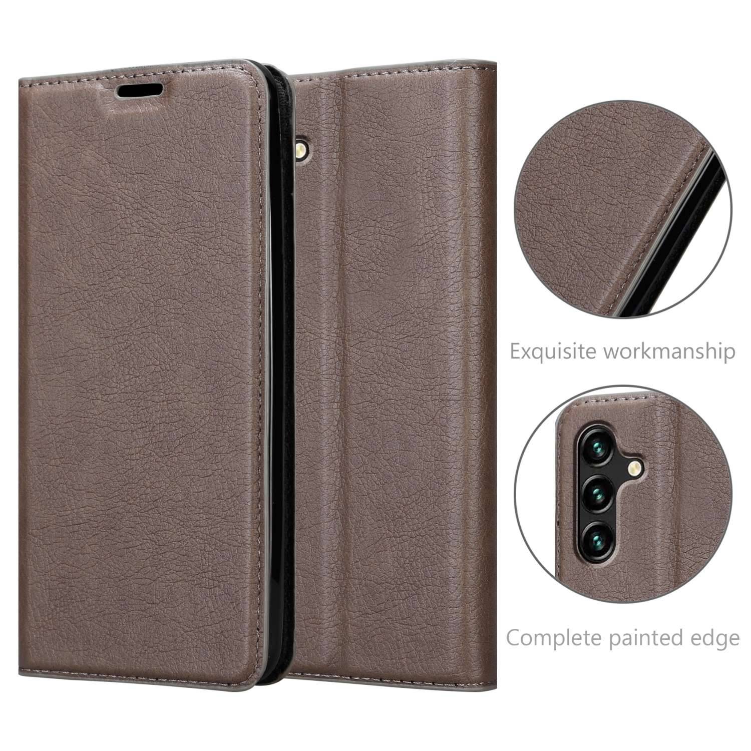 Cadorabo Hülle für Samsung Galaxy A13 5G Schutz Hülle in Braun Handyhülle Etui Case Cover Magnetverschluss