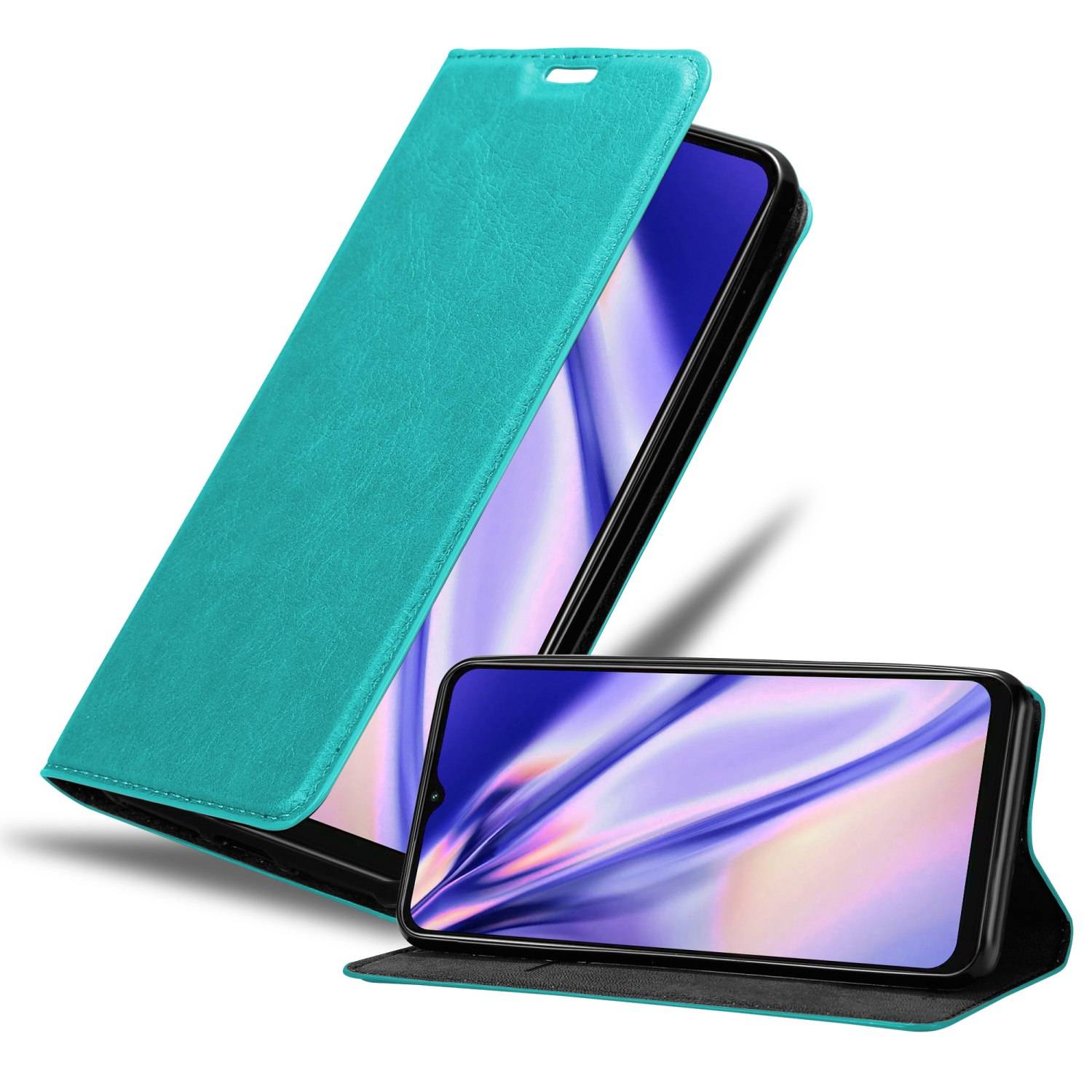 Cadorabo Hülle für Samsung Galaxy A13 5G Schutz Hülle in Türkis Handyhülle Etui Case Cover Magnetverschluss