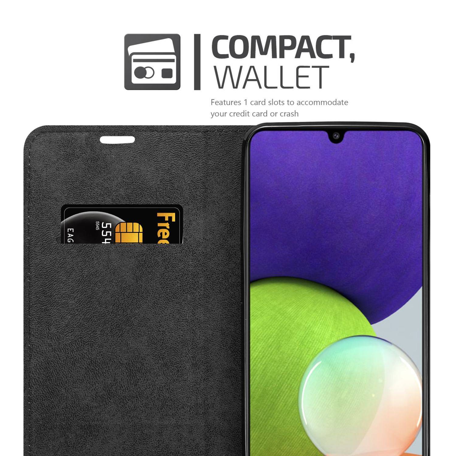 Cadorabo Hülle für Samsung Galaxy A22 4G / M22 / M32 4G Schutz Hülle in Schwarz Handyhülle Etui Case Cover