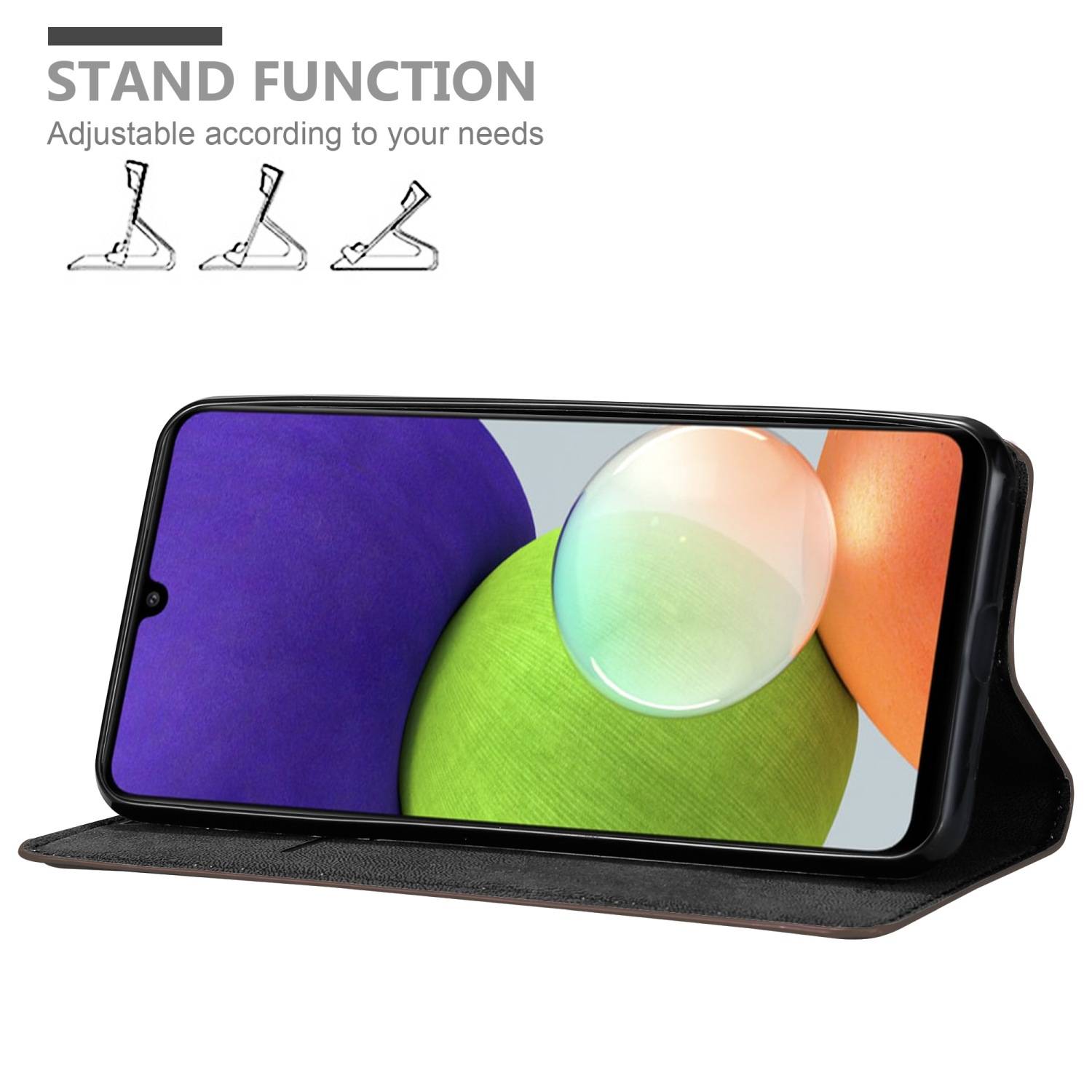 Cadorabo Hülle für Samsung Galaxy A22 4G / M22 / M32 4G Schutz Hülle in Braun Handyhülle Etui Case Cover