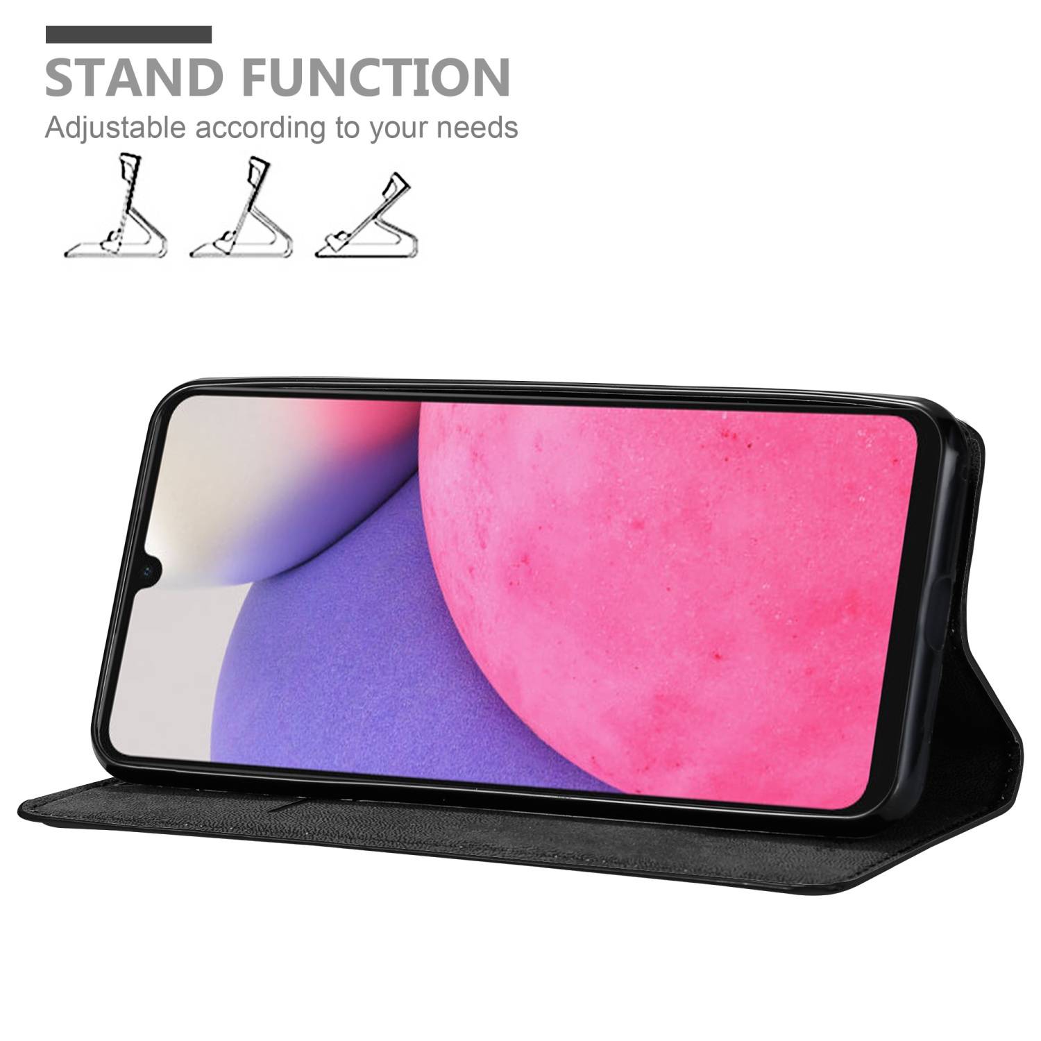 Cadorabo Hülle für Samsung Galaxy A33 5G Schutz Hülle in Schwarz Handyhülle Etui Case Cover Magnetverschluss