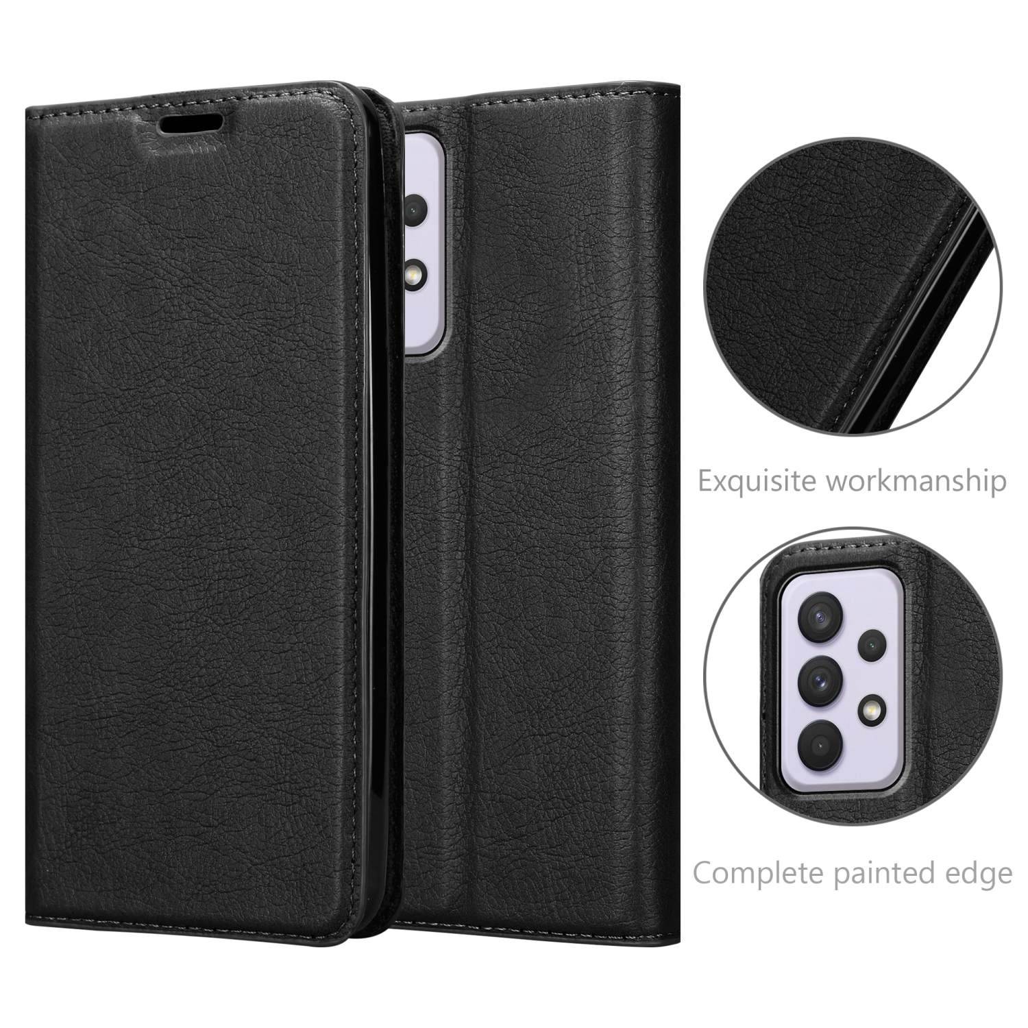 Cadorabo Hülle für Samsung Galaxy A33 5G Schutz Hülle in Schwarz Handyhülle Etui Case Cover Magnetverschluss
