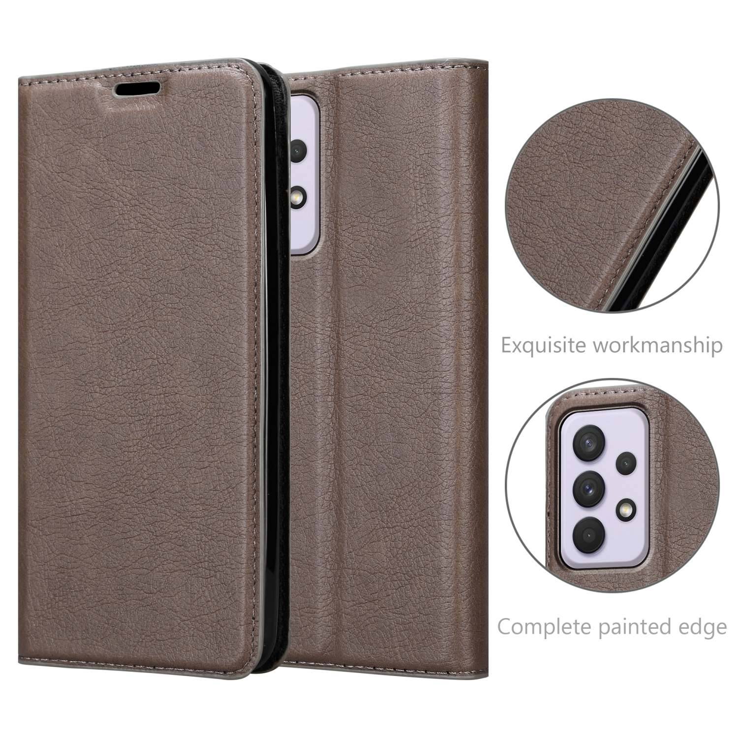 Cadorabo Hülle für Samsung Galaxy A33 5G Schutz Hülle in Braun Handyhülle Etui Case Cover Magnetverschluss