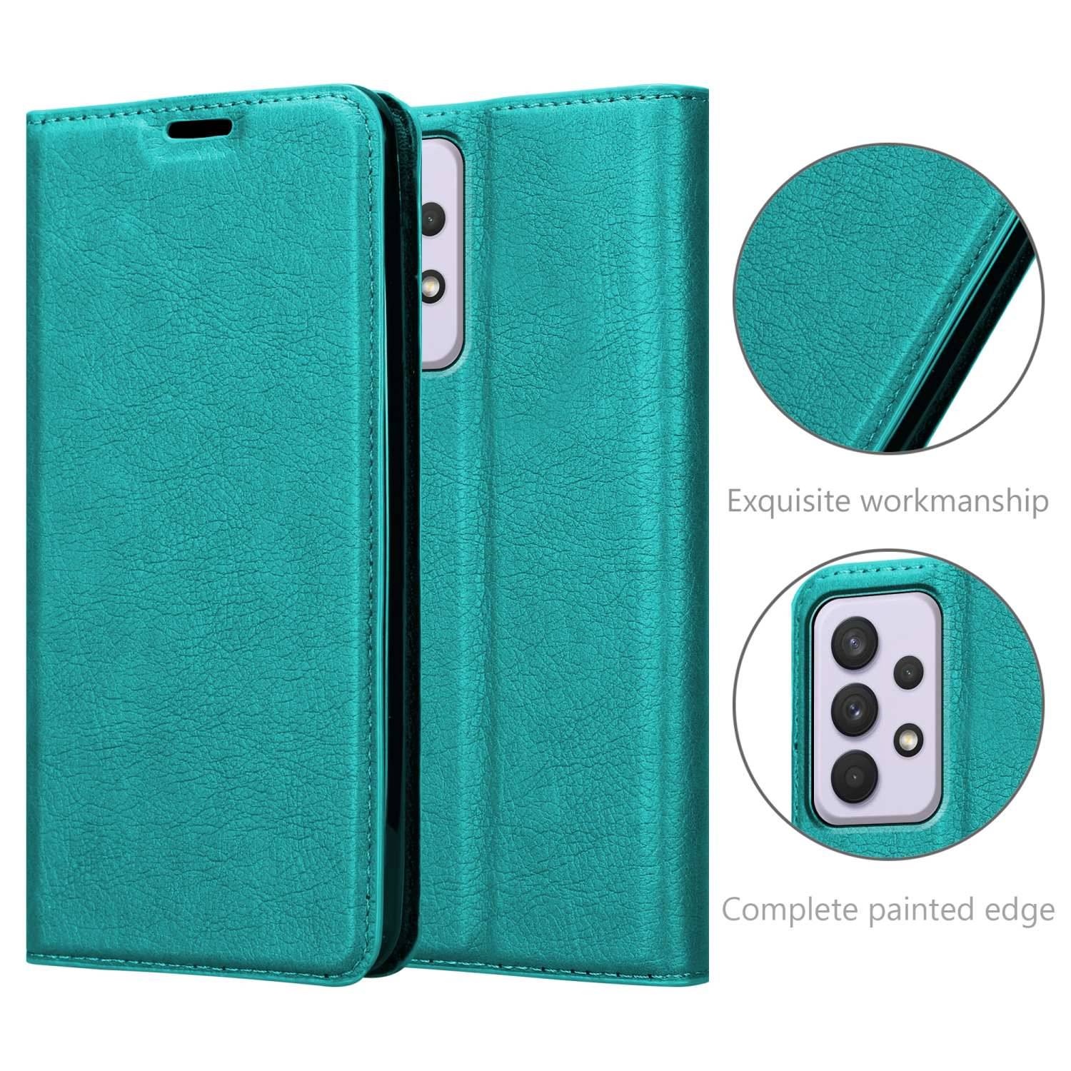 Cadorabo Hülle für Samsung Galaxy A33 5G Schutz Hülle in Türkis Handyhülle Etui Case Cover Magnetverschluss