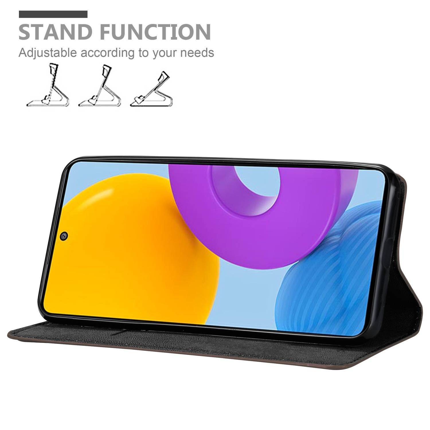 Cadorabo Hülle für Samsung Galaxy M52 5G Schutz Hülle in Braun Handyhülle Etui Case Cover Magnetverschluss